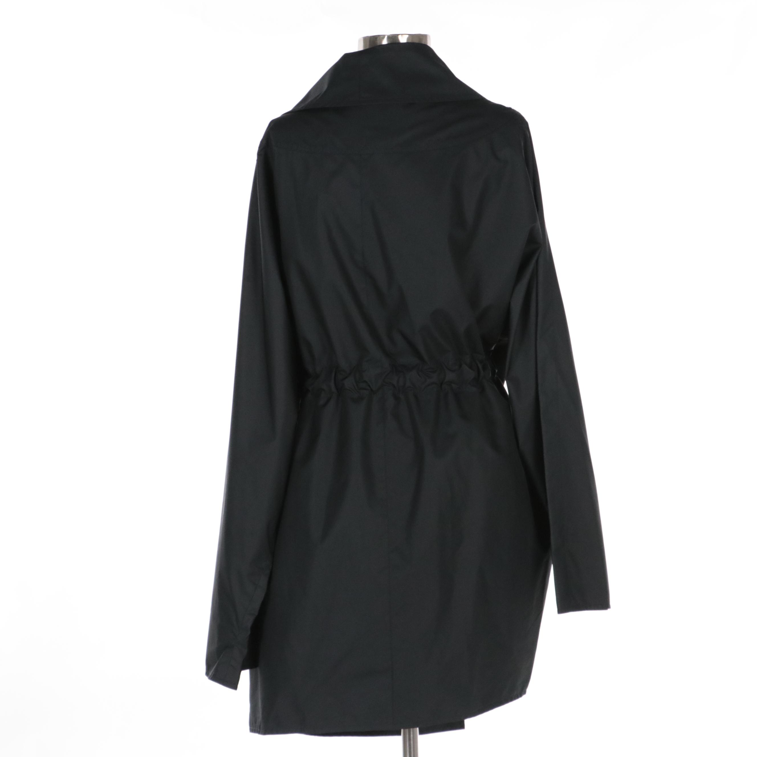 Armani Collezioni Charcoal Oversized Belted Trench Coat