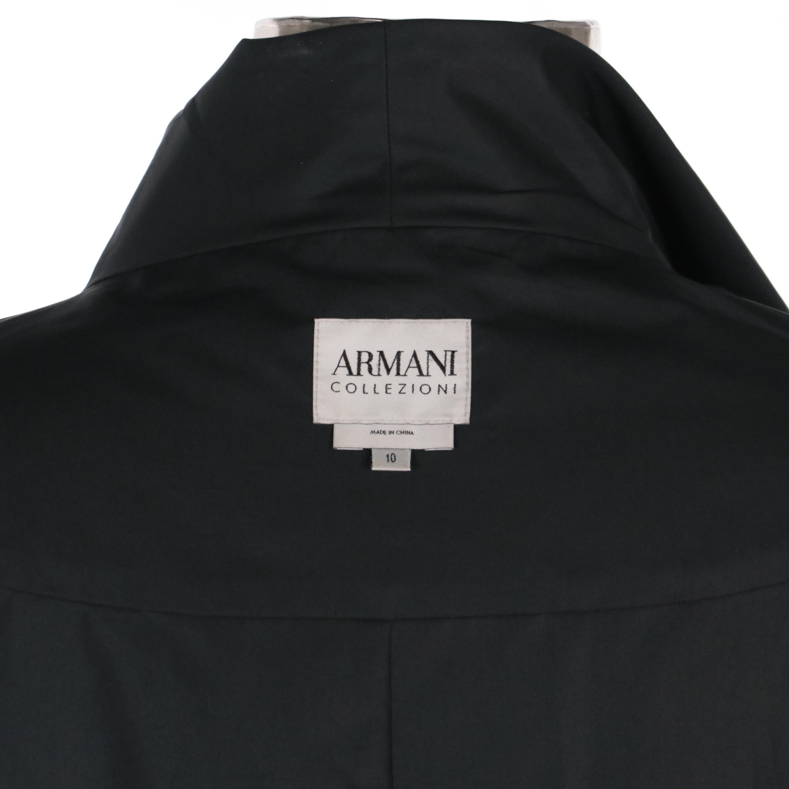 Armani Collezioni Charcoal Oversized Belted Trench Coat