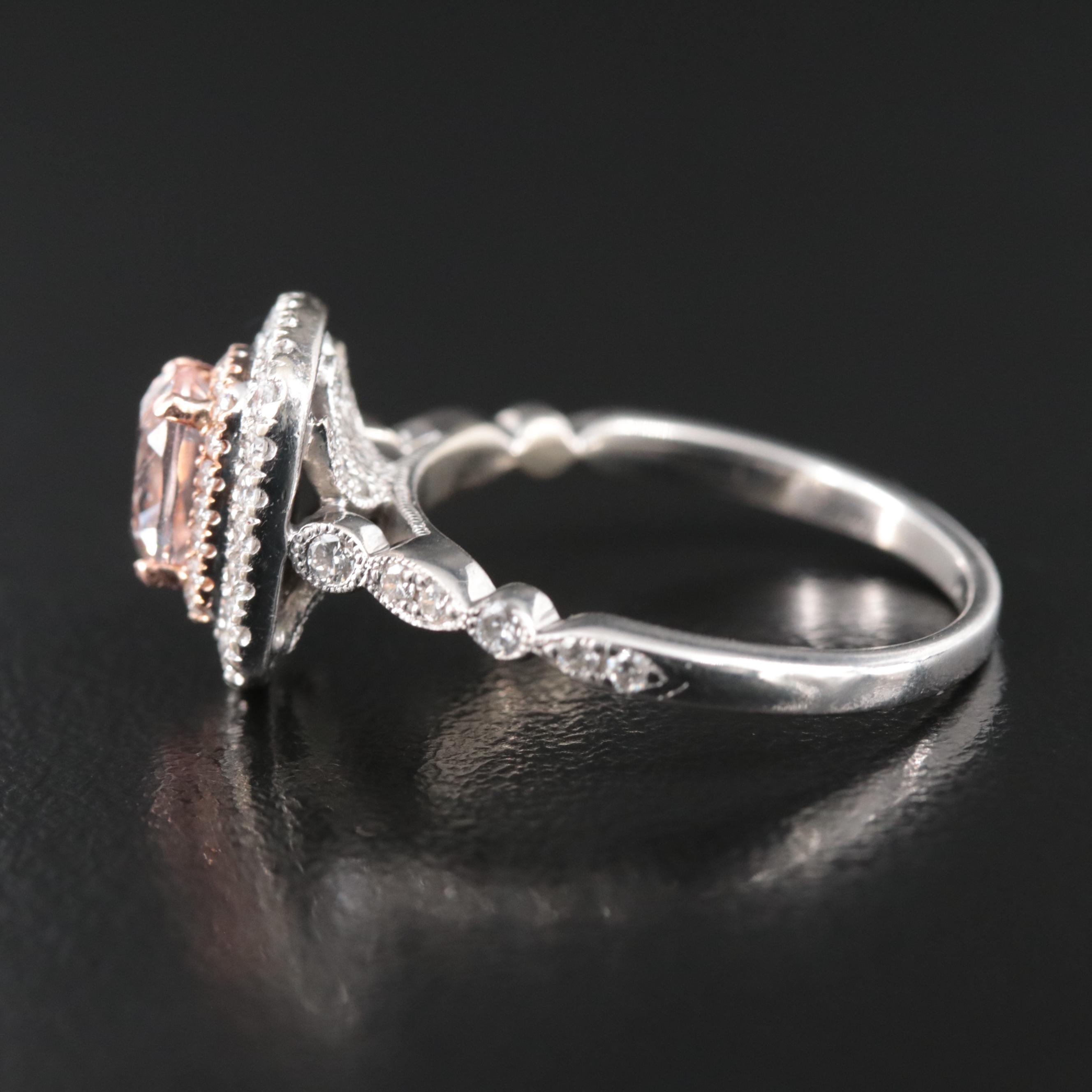 Neil Lane 14K Morganite and 0.67 CTW Diamond Ring with Rose Gold Accent