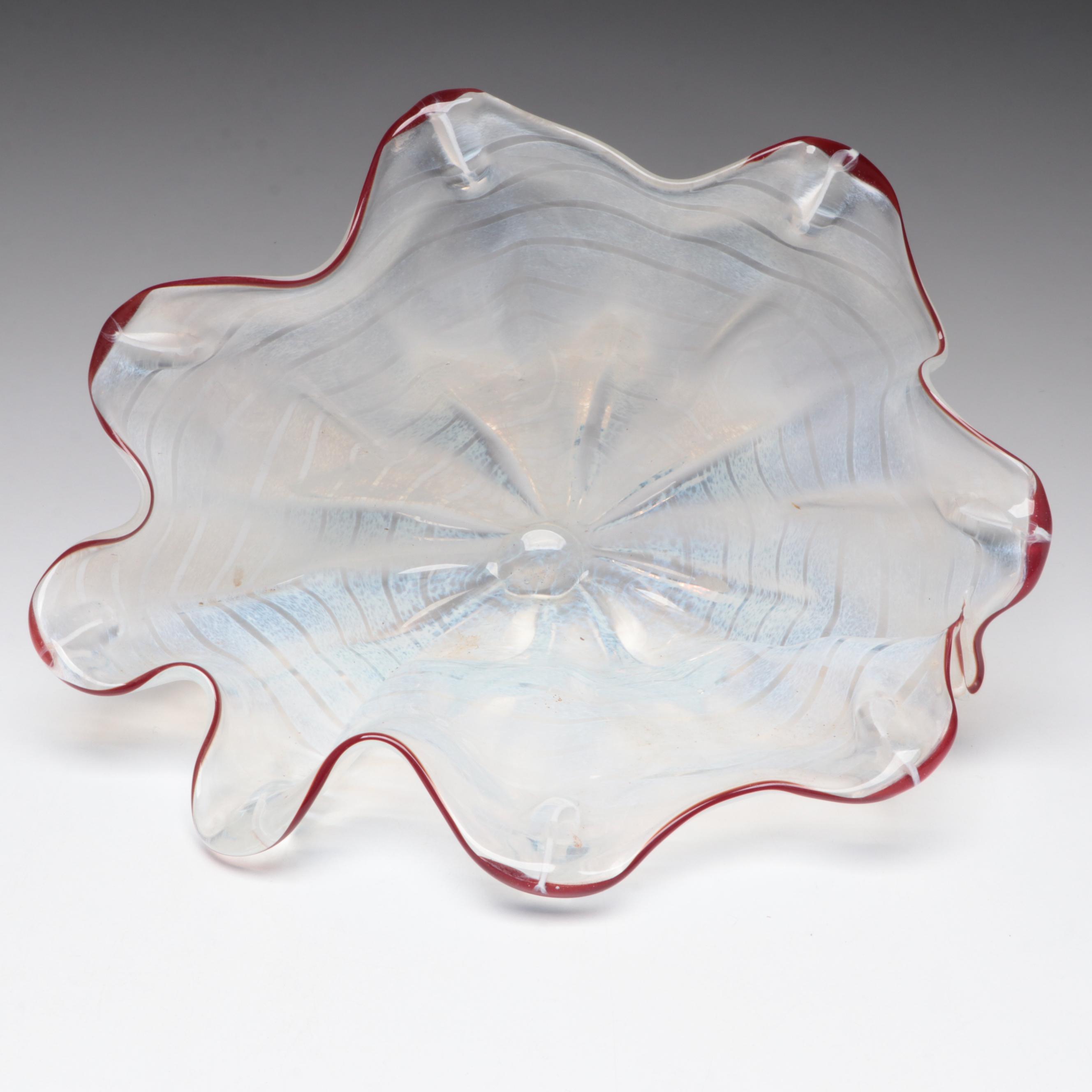 Handblown Fluted and Abstract Freeform Studio Art Glass Vessels