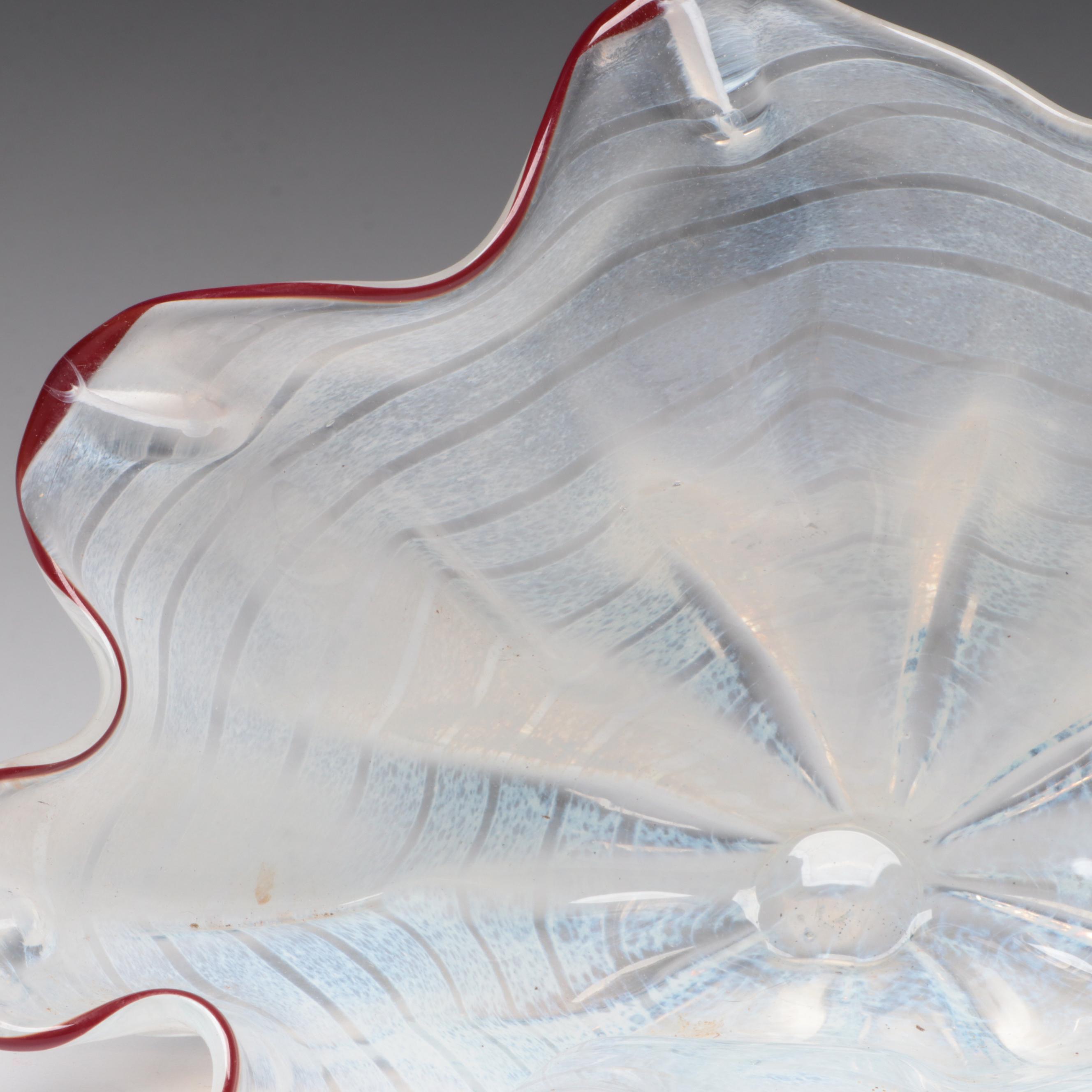 Handblown Fluted and Abstract Freeform Studio Art Glass Vessels