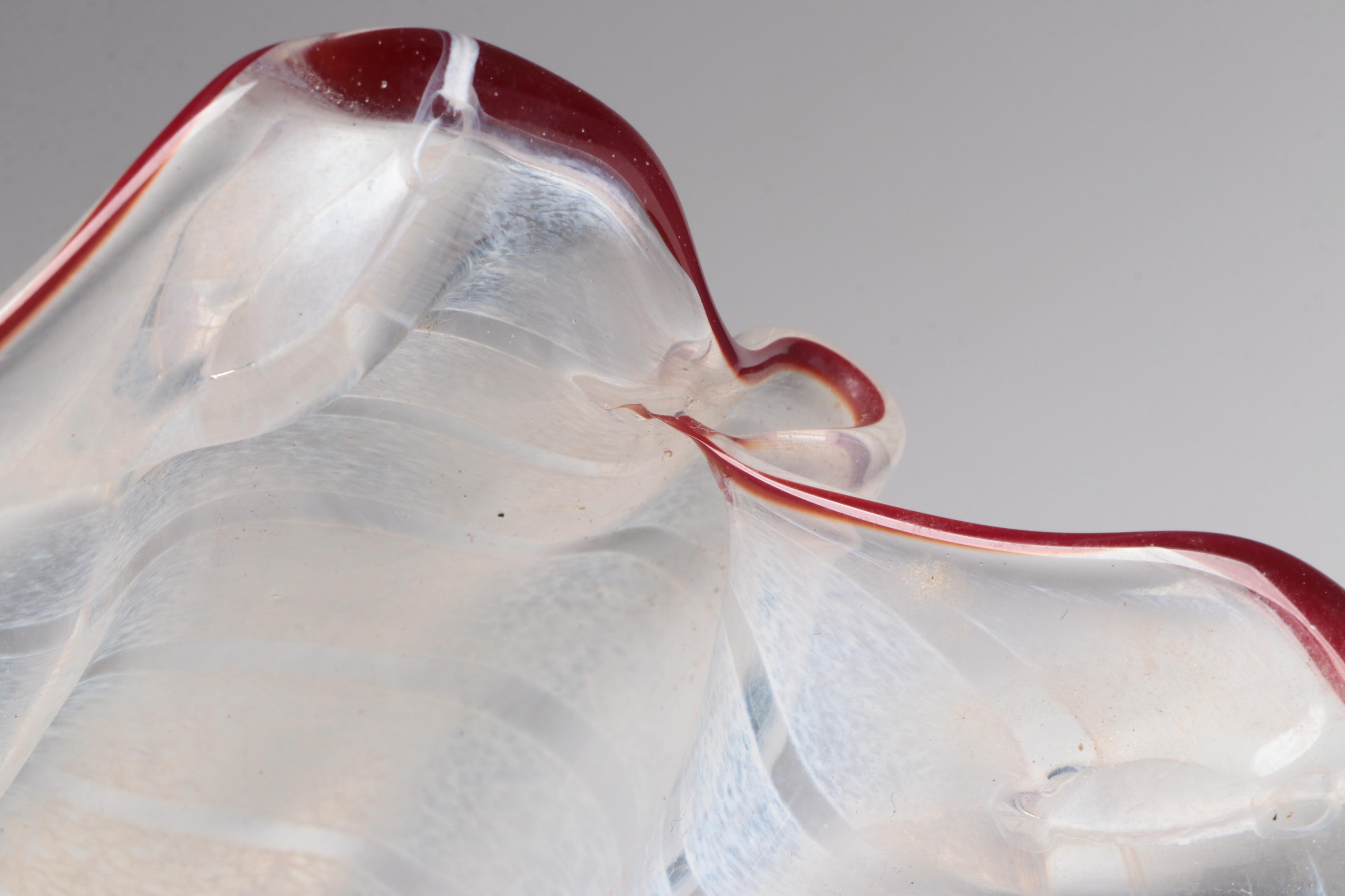 Handblown Fluted and Abstract Freeform Studio Art Glass Vessels