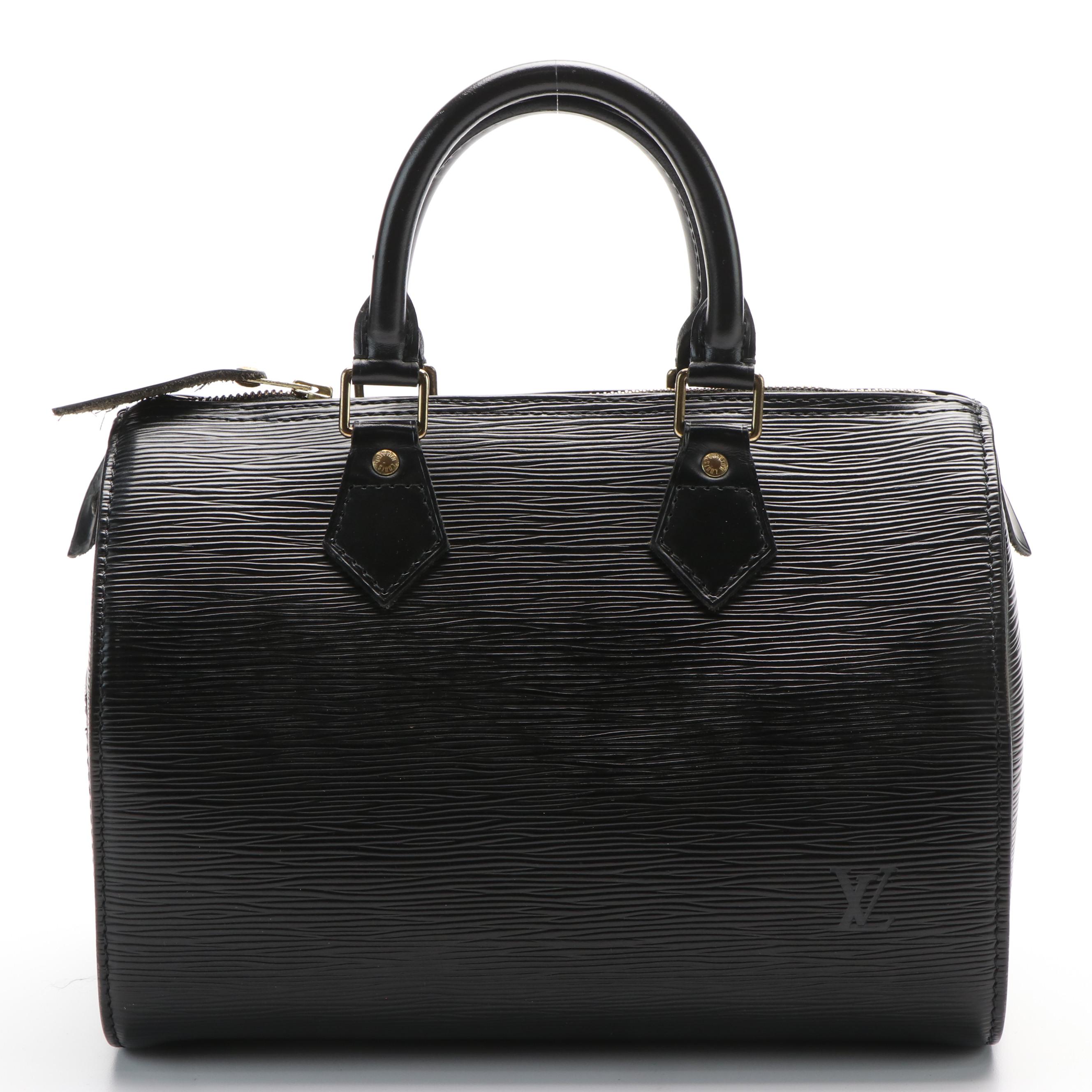 Louis Vuitton Speedy 25 Black Epi Leather Handle Bag
