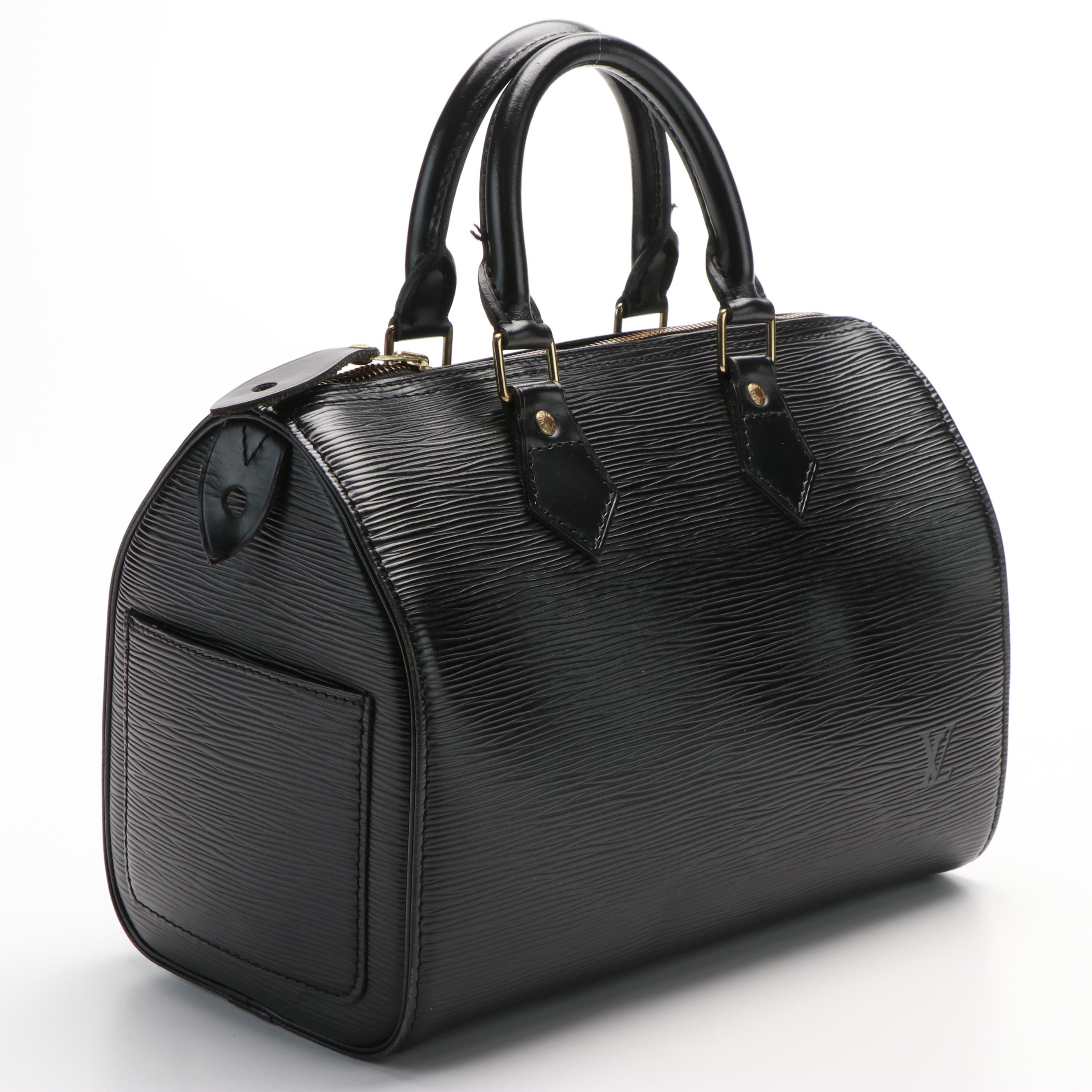 Louis Vuitton Speedy 25 Black Epi Leather Handle Bag