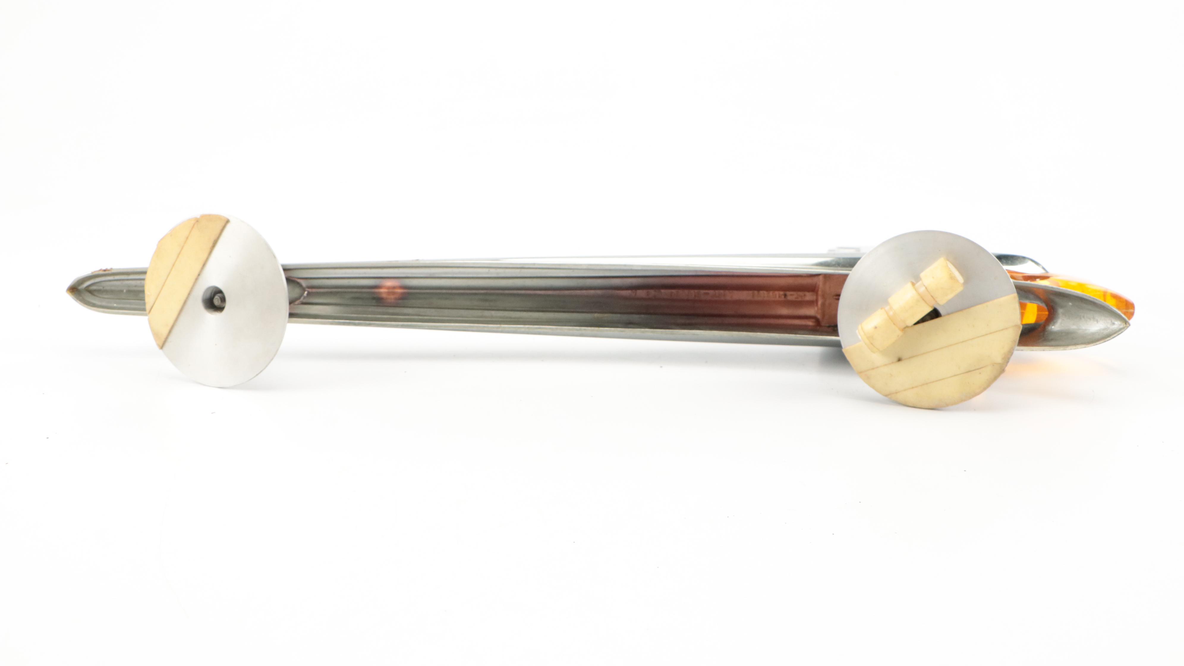 Pontiac Chieftain Deluxe Metal and Amber Acrylic Hood Ornament, 1950s