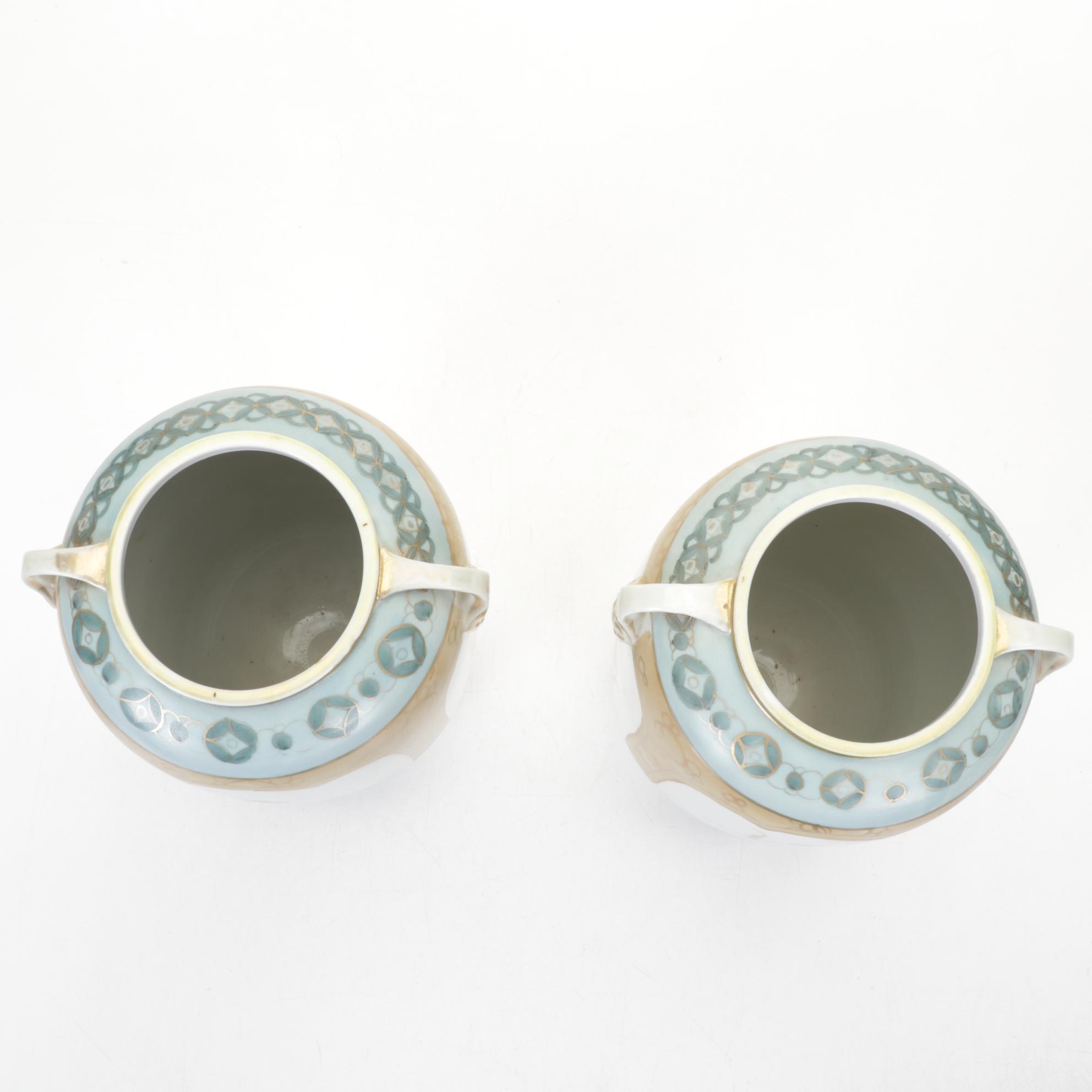 Imperial Nippon Hand-Painted Porcelain Vases