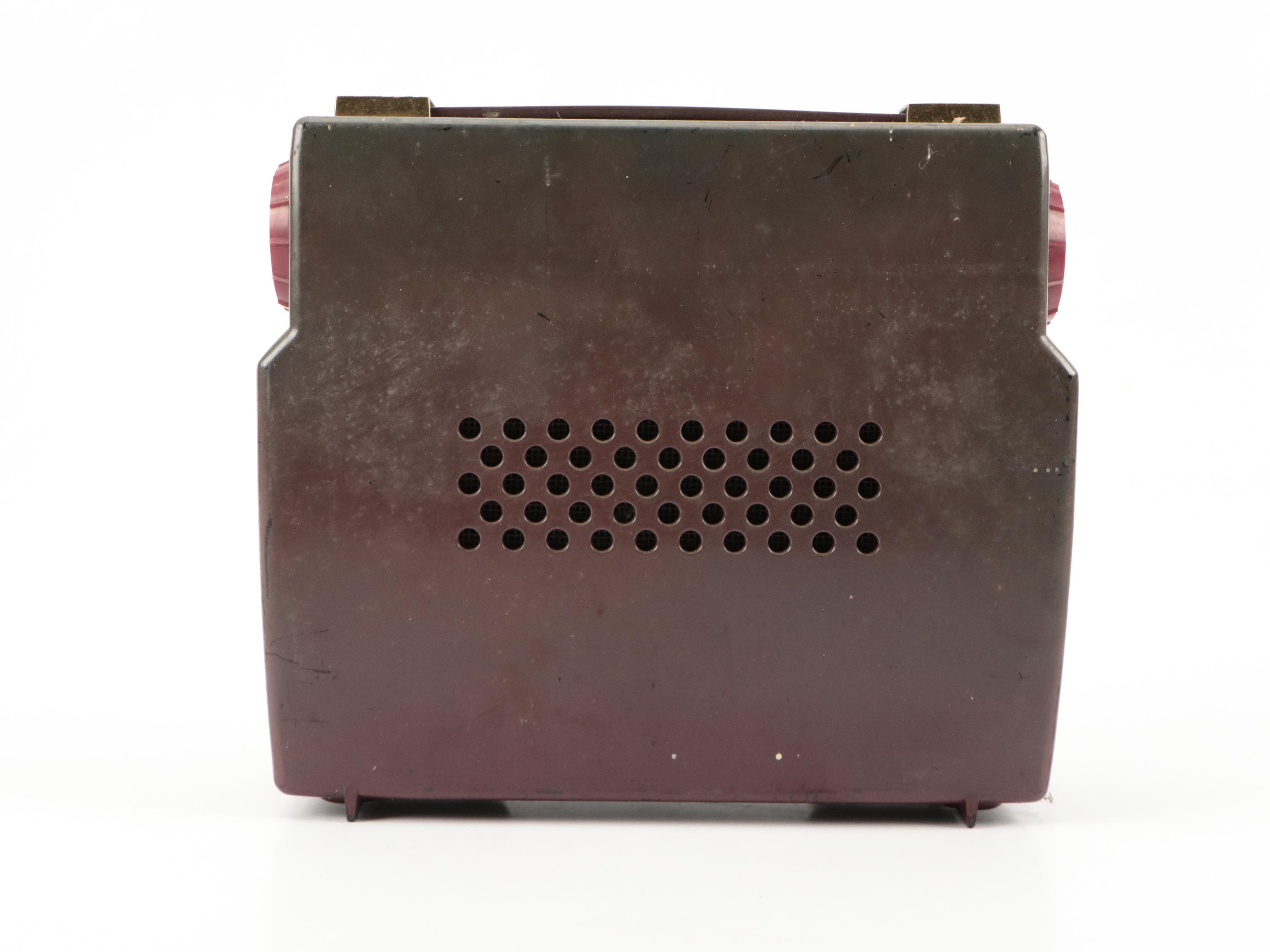 Motorola 53LC2 "Porta-Clock" Maroon Clock Radio, 1950s