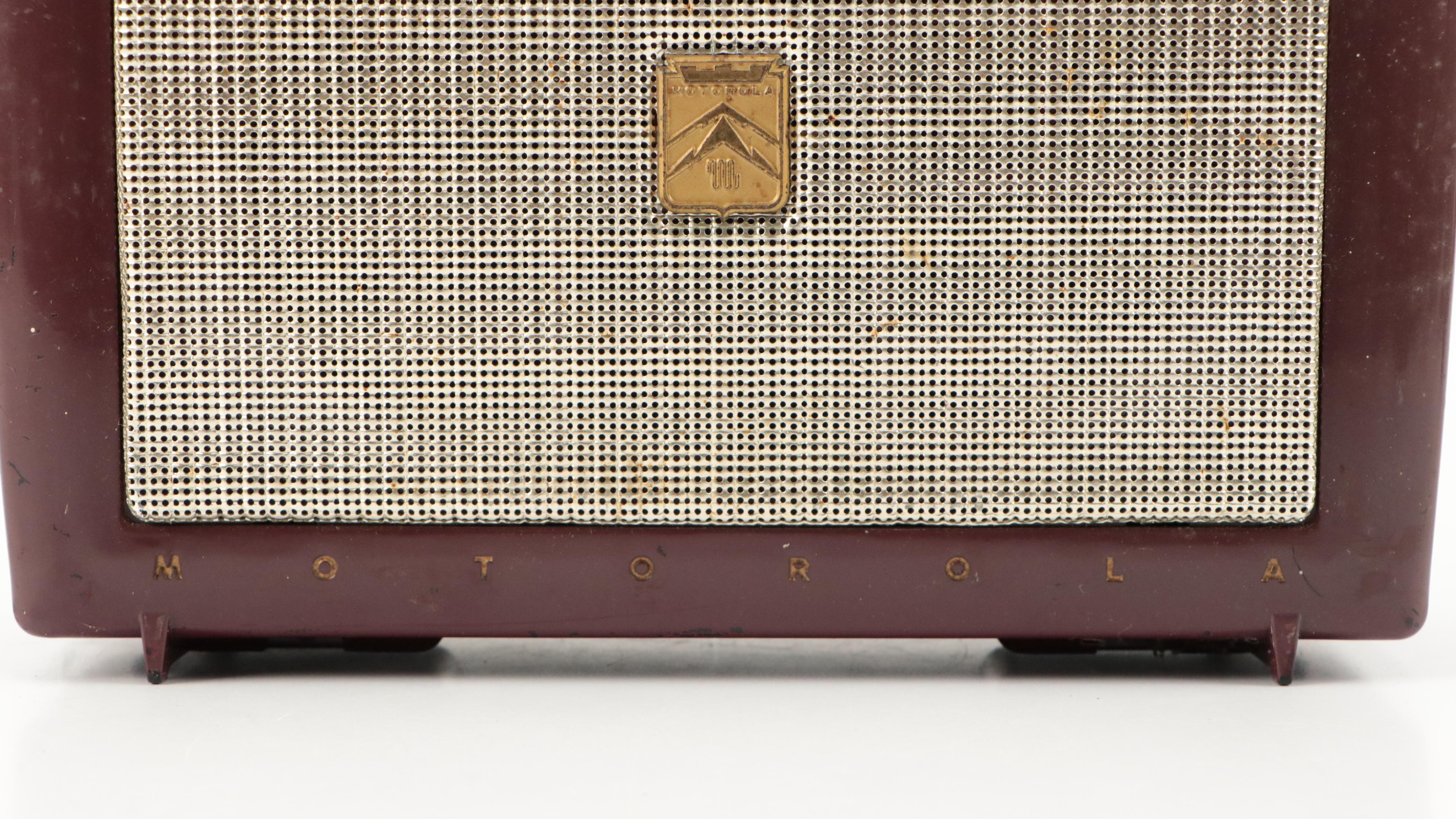 Motorola 53LC2 "Porta-Clock" Maroon Clock Radio, 1950s
