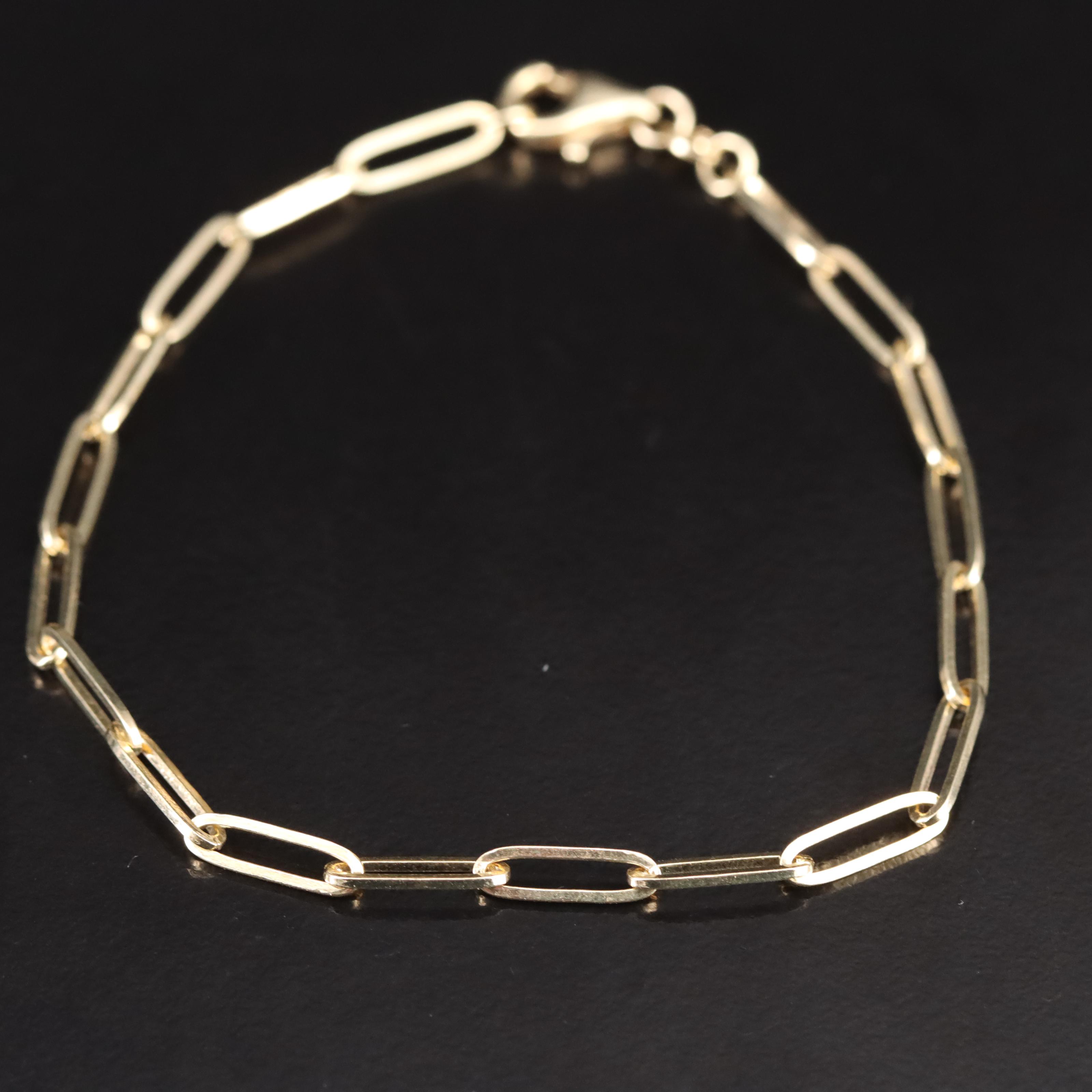 14K Paper Clip Link Bracelet EBTH