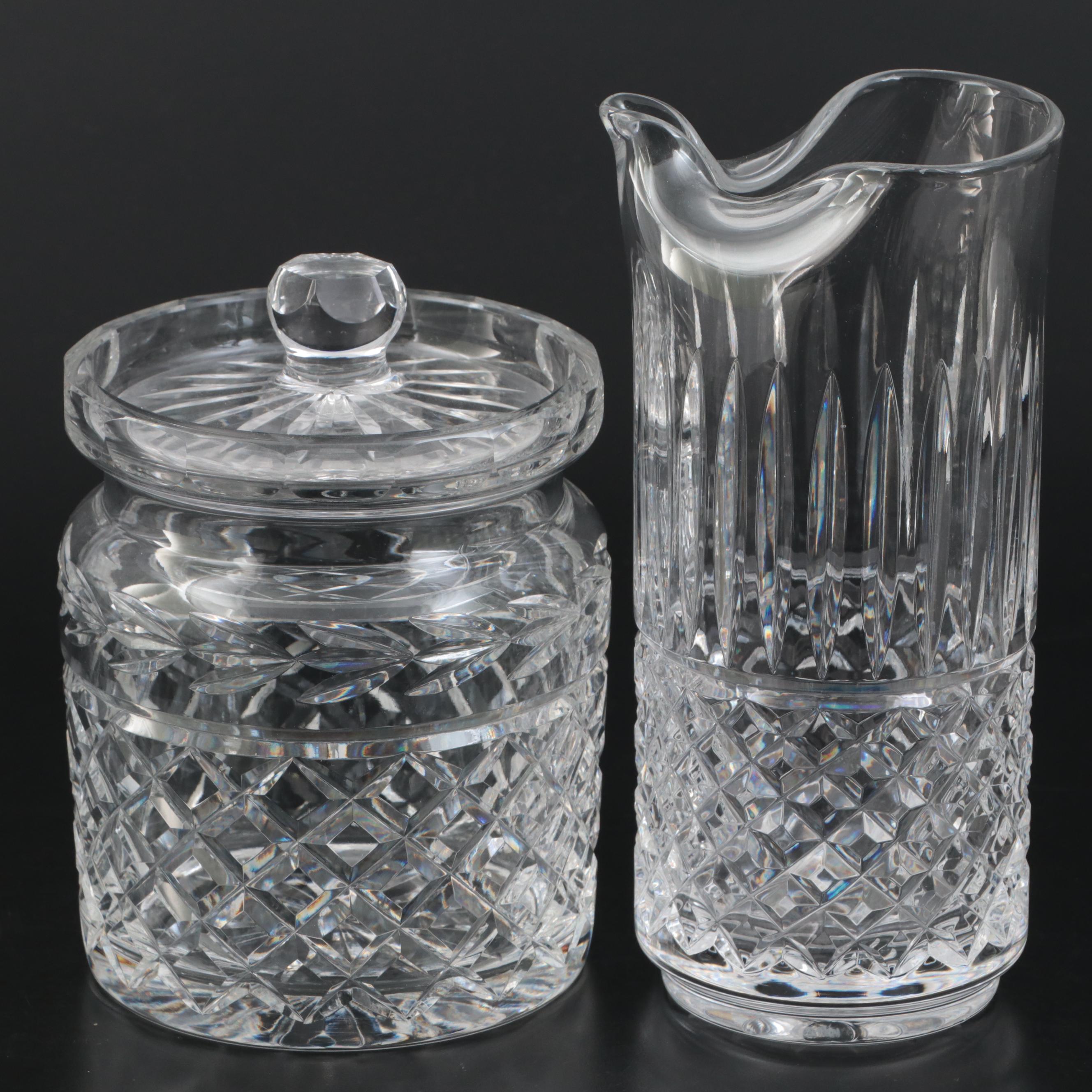 Waterford Crystal Biscuit Jar, Pitcher and Other Waterford Table