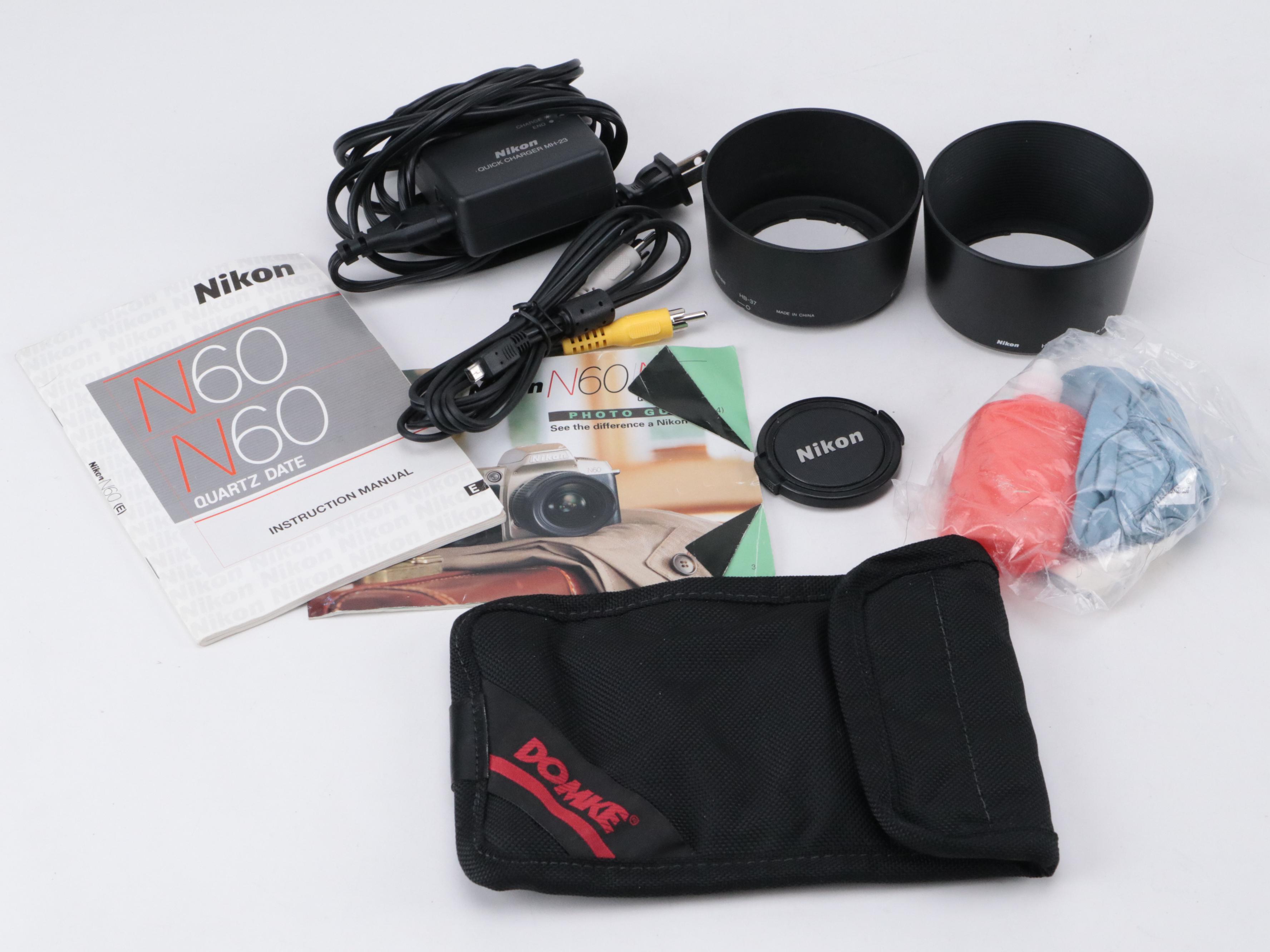 Nikon D5000 Digital Camera and N60 SLR Camera with Camera Accessories