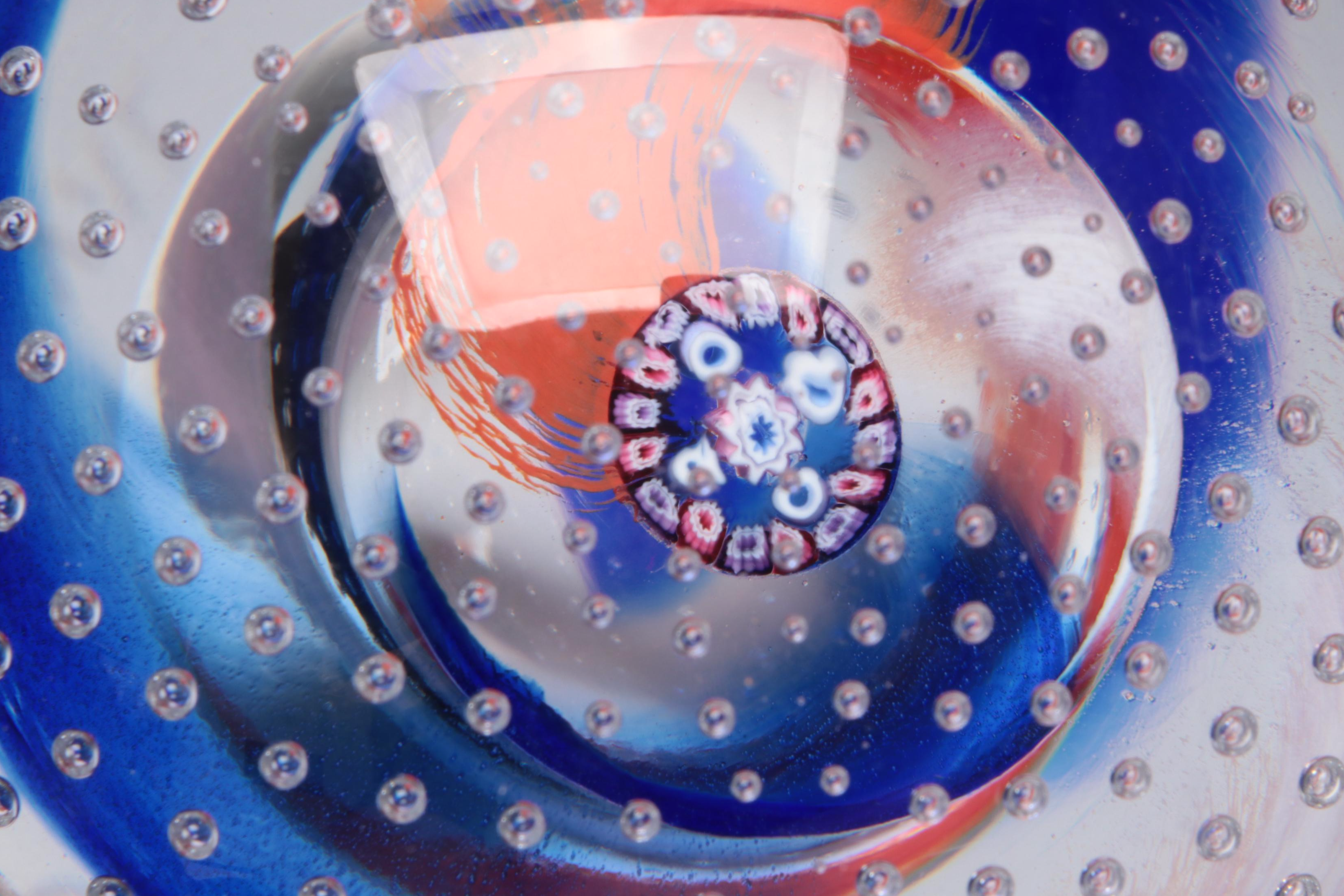 Caithness "Large Millennium Carnival" and "Reflections '95" Glass Paperweights