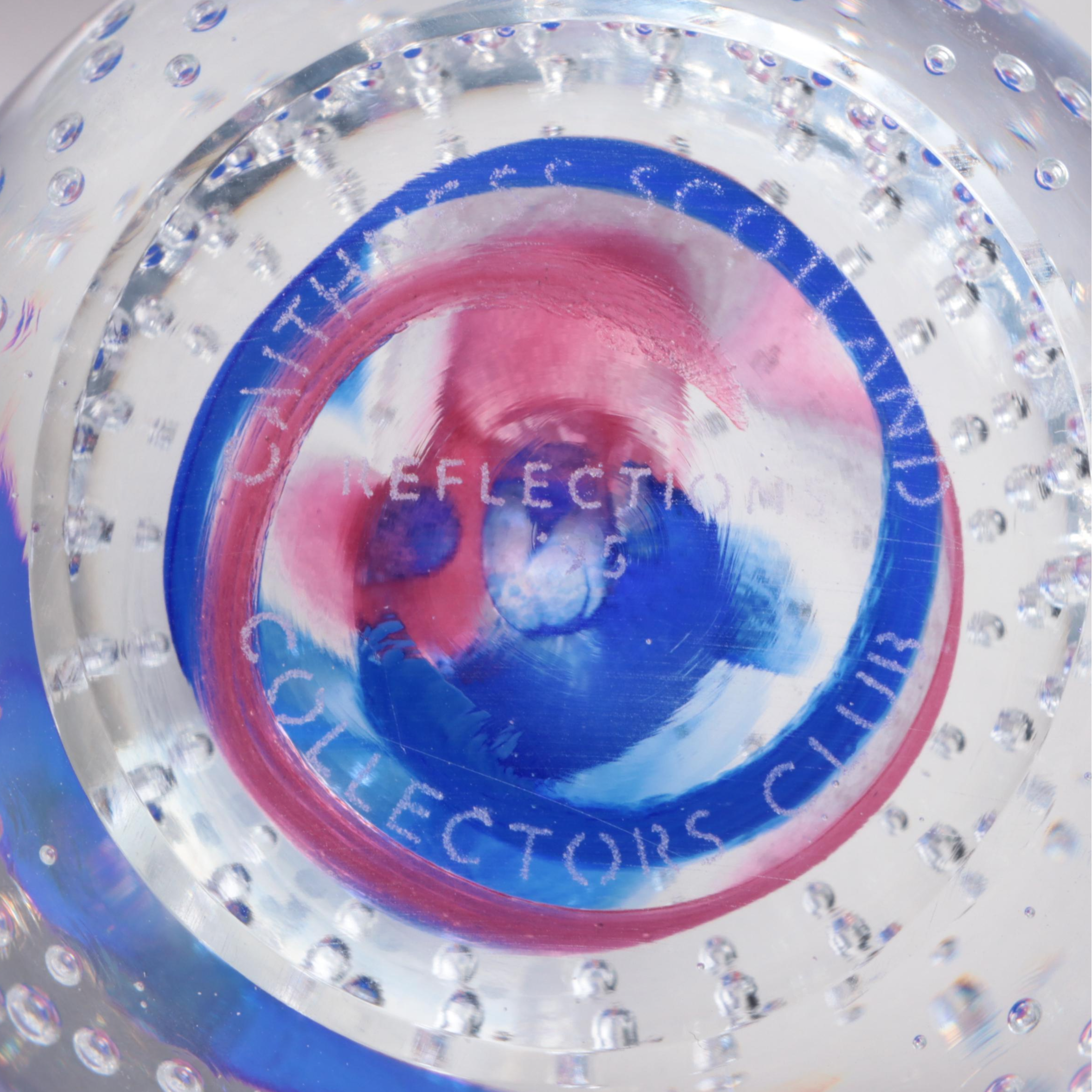 Caithness "Large Millennium Carnival" and "Reflections '95" Glass Paperweights