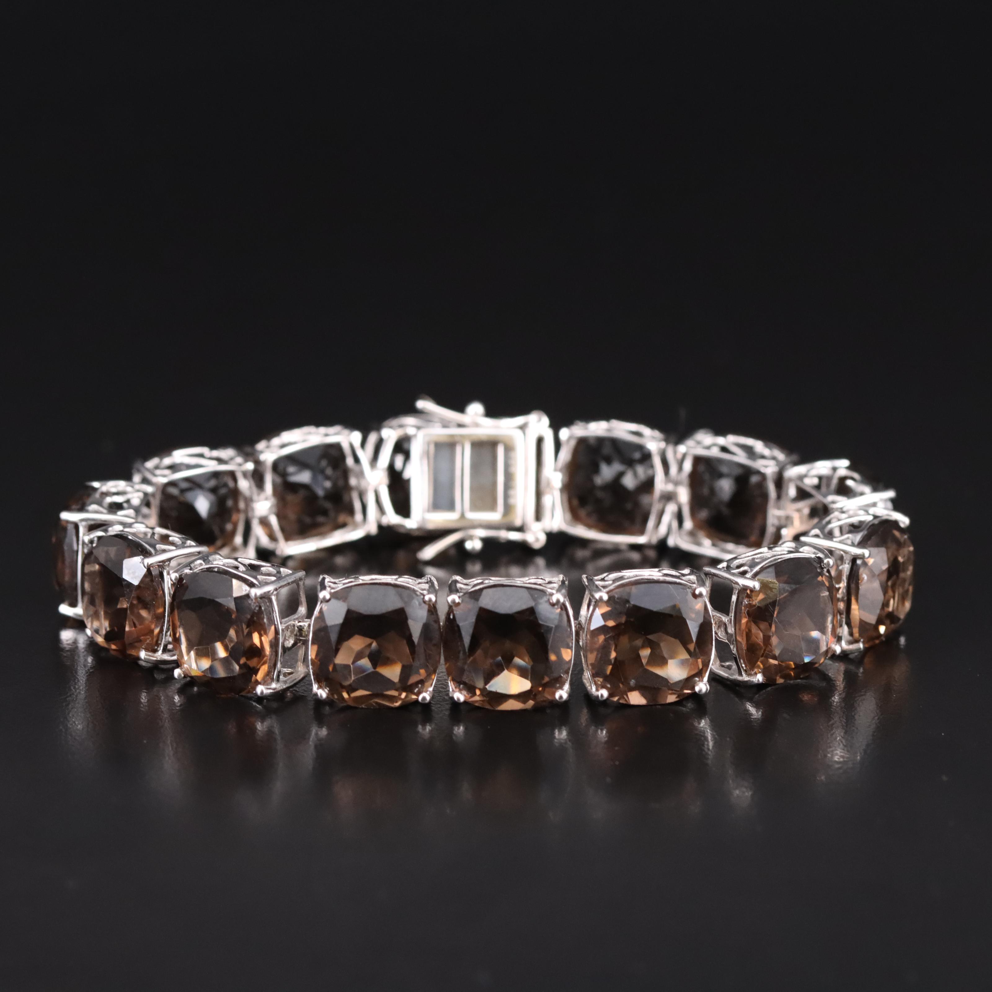 Sterling Smoky Quartz Bracelet