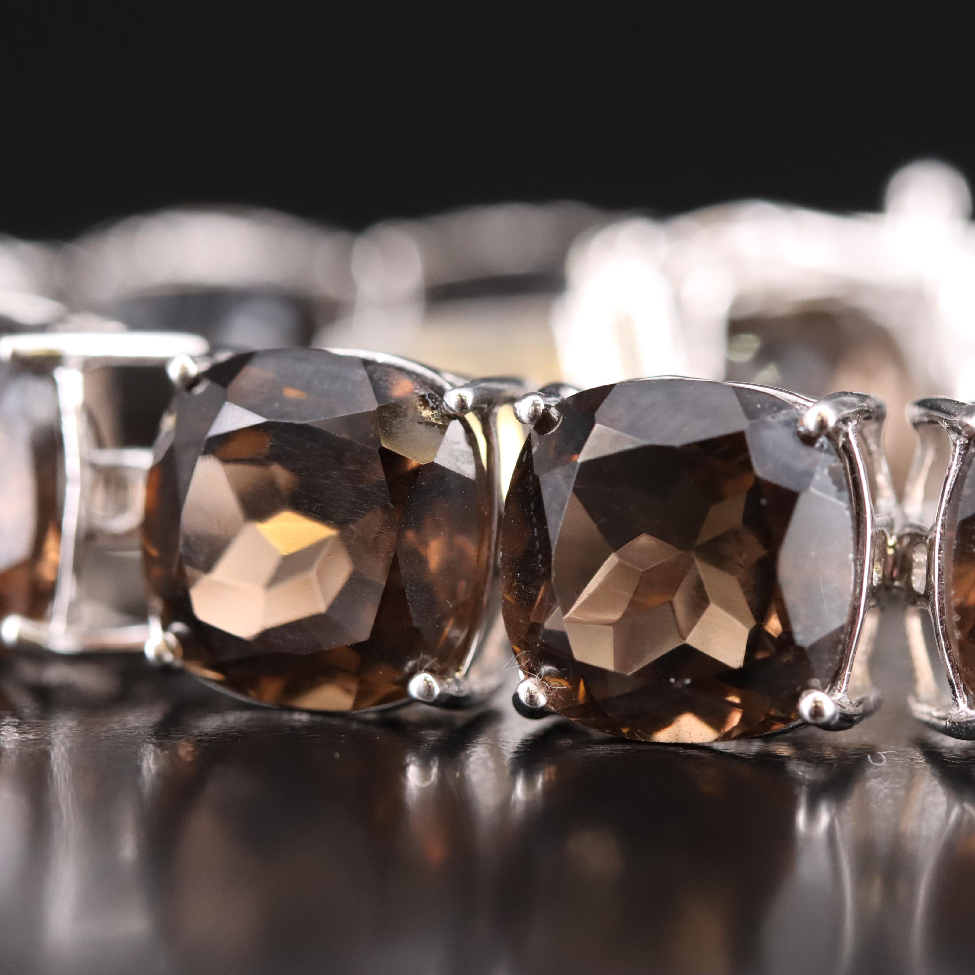 Sterling Smoky Quartz Bracelet