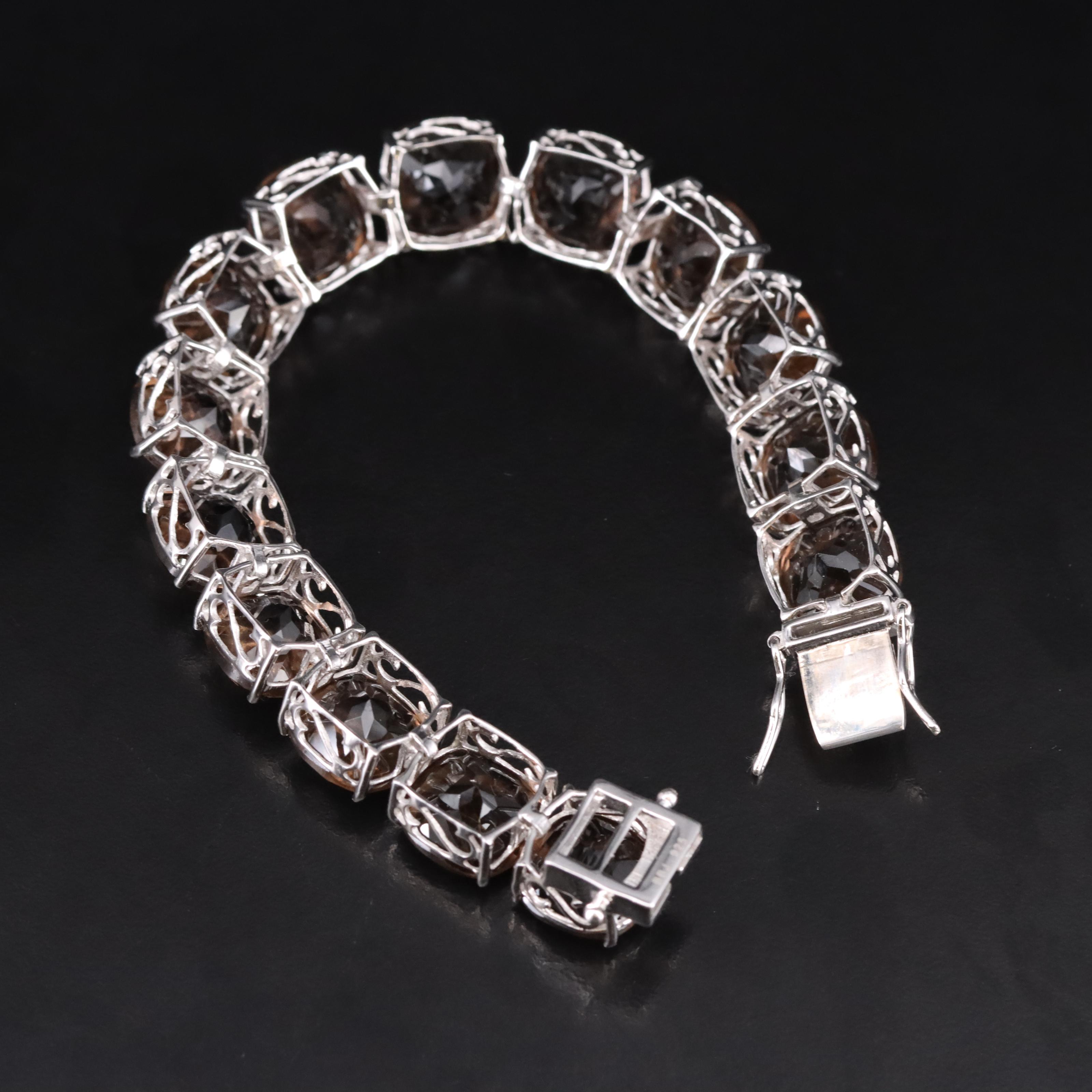 Sterling Smoky Quartz Bracelet