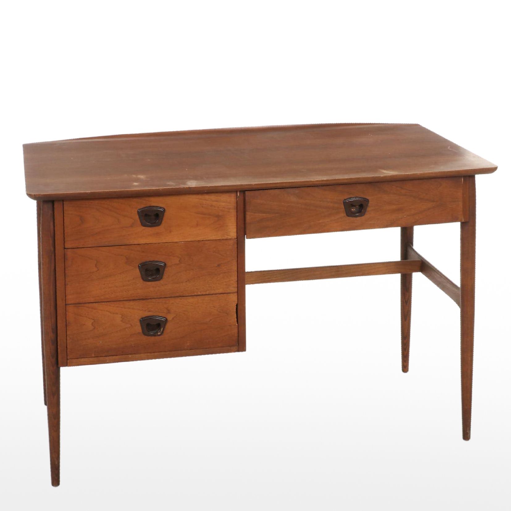 Mid Century Modern Walnut Student Desk, Mid to Late 20th Century