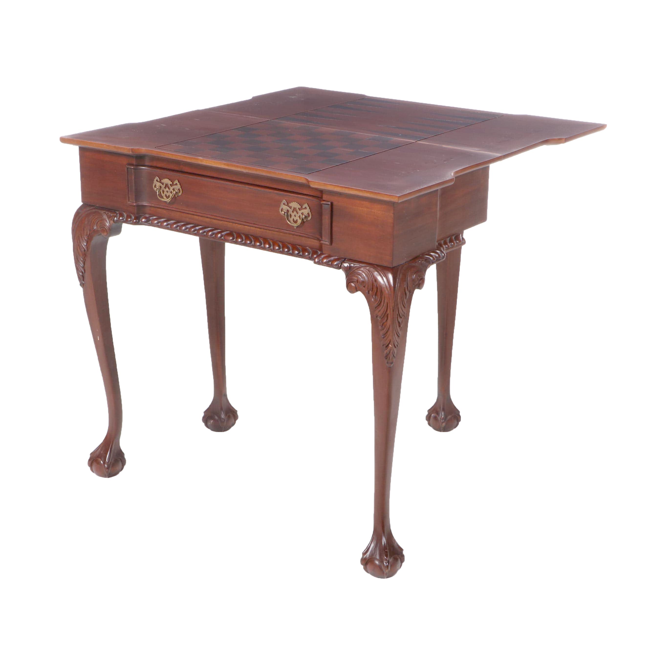 Chippendale Style Mahogany Games / Chess and Backgammon Table