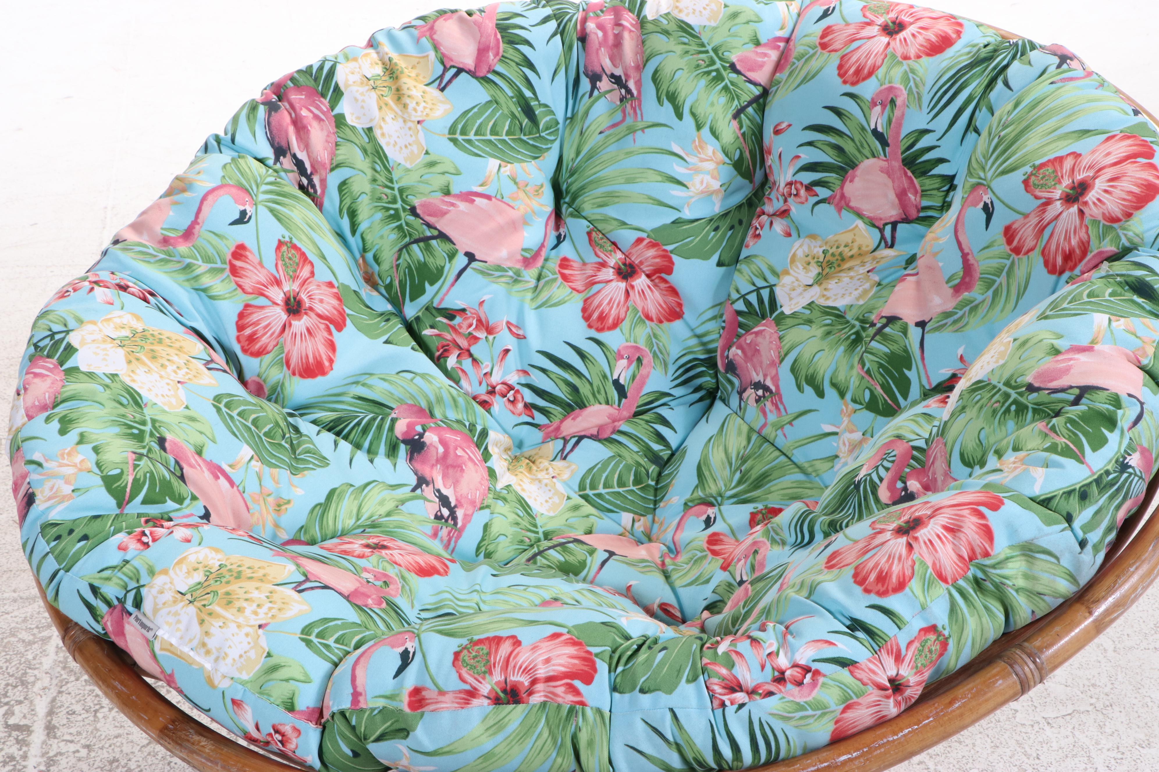 Rattan Papasan Chair with Cushion