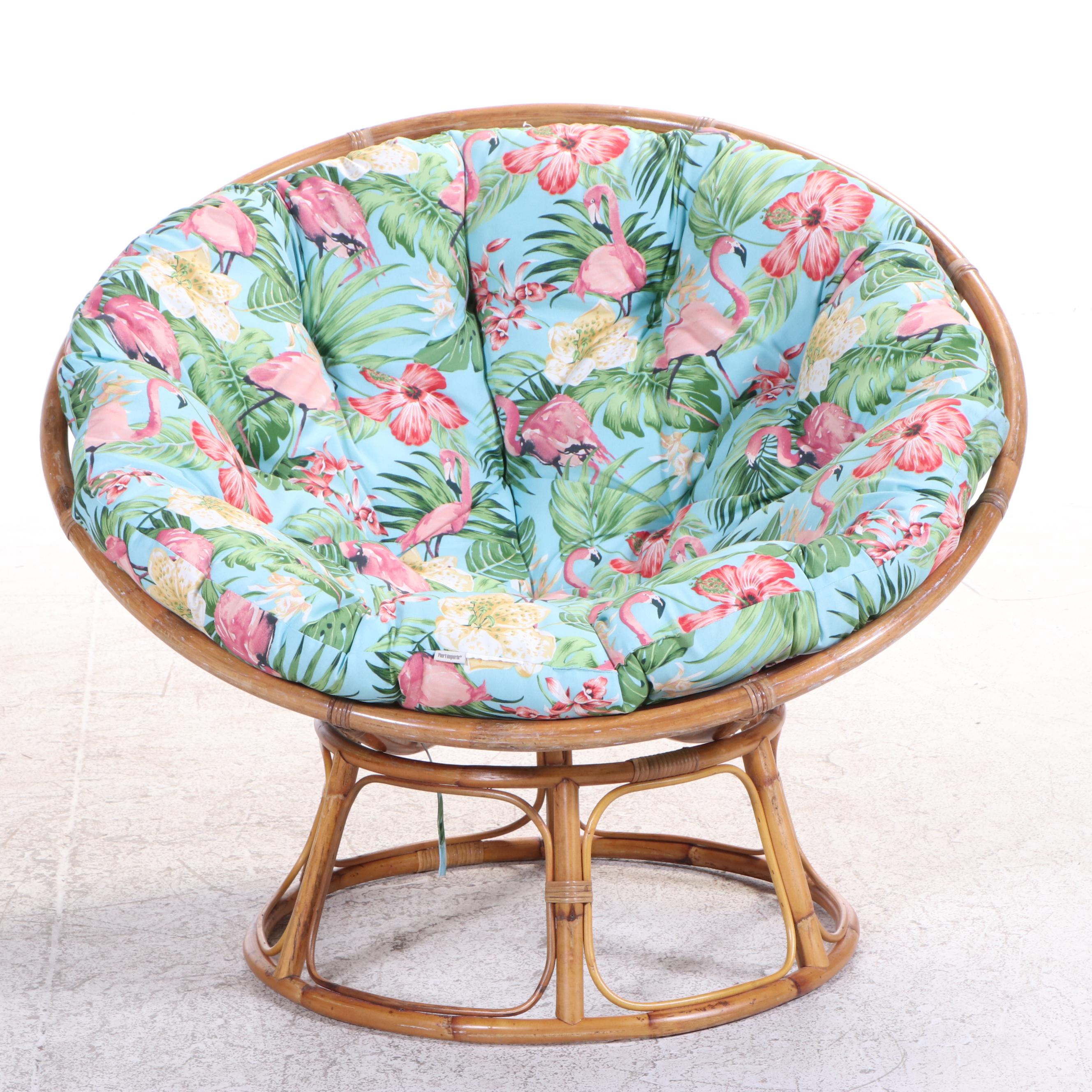 Rattan Papasan Chair with Cushion