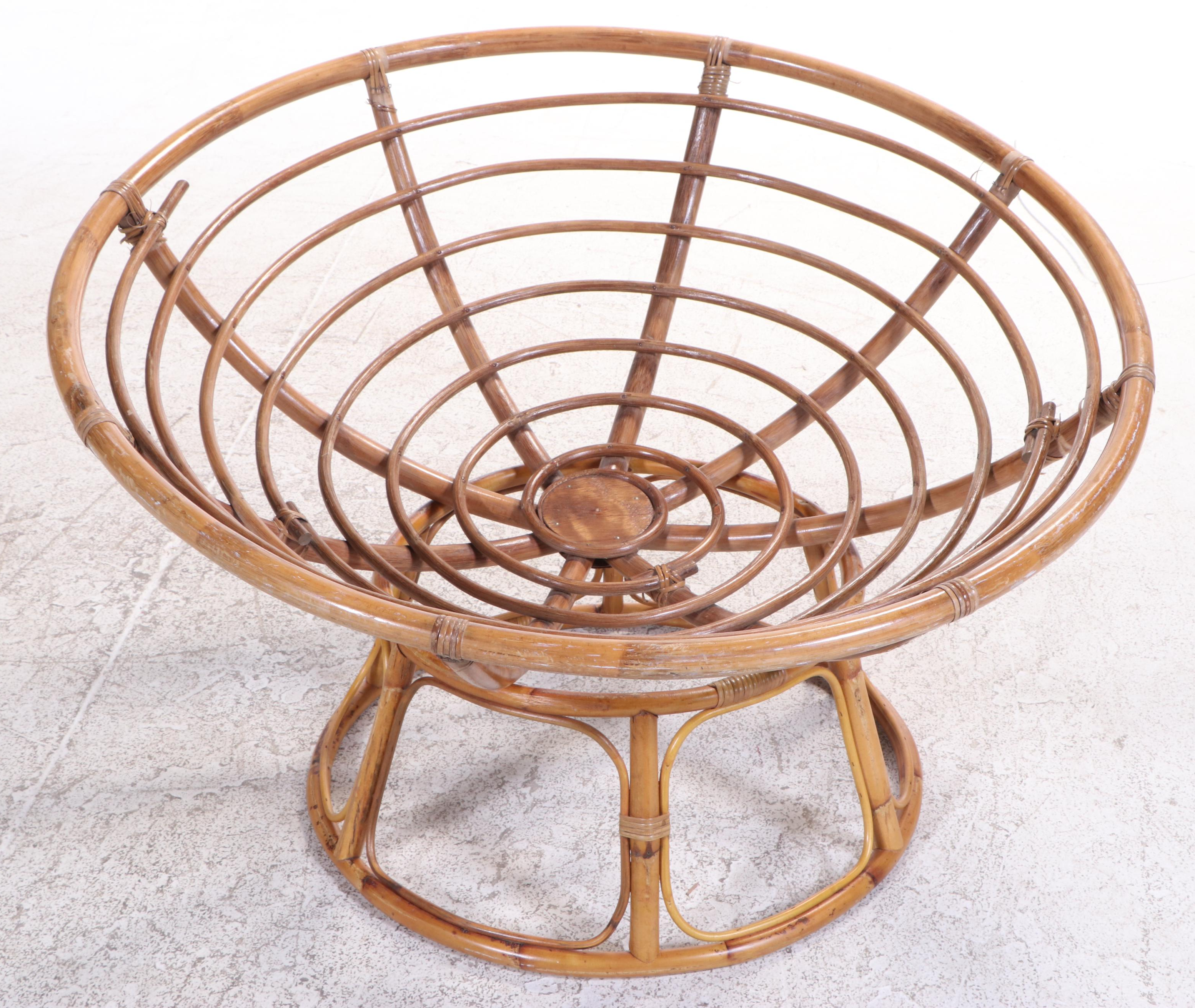 Rattan Papasan Chair with Cushion