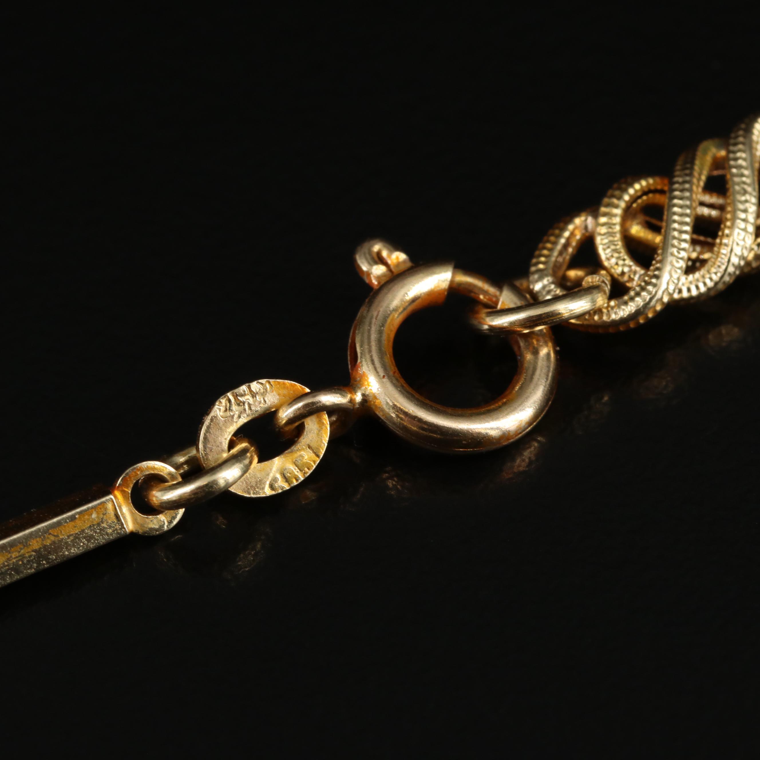 14K Fancy Link and Bar Chain Necklace