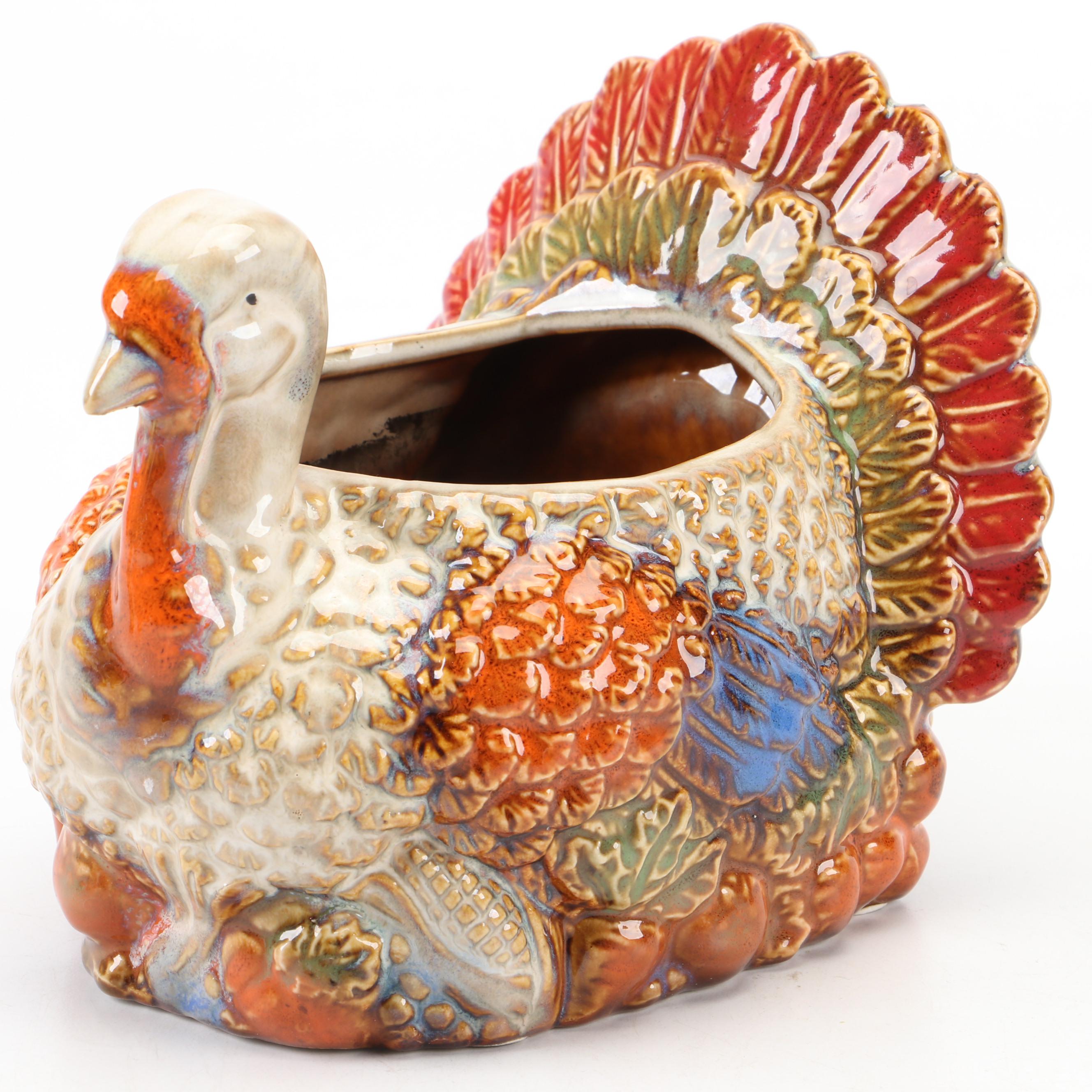 Napcoware with Other Ceramic Thanksgiving Figurines and Planter