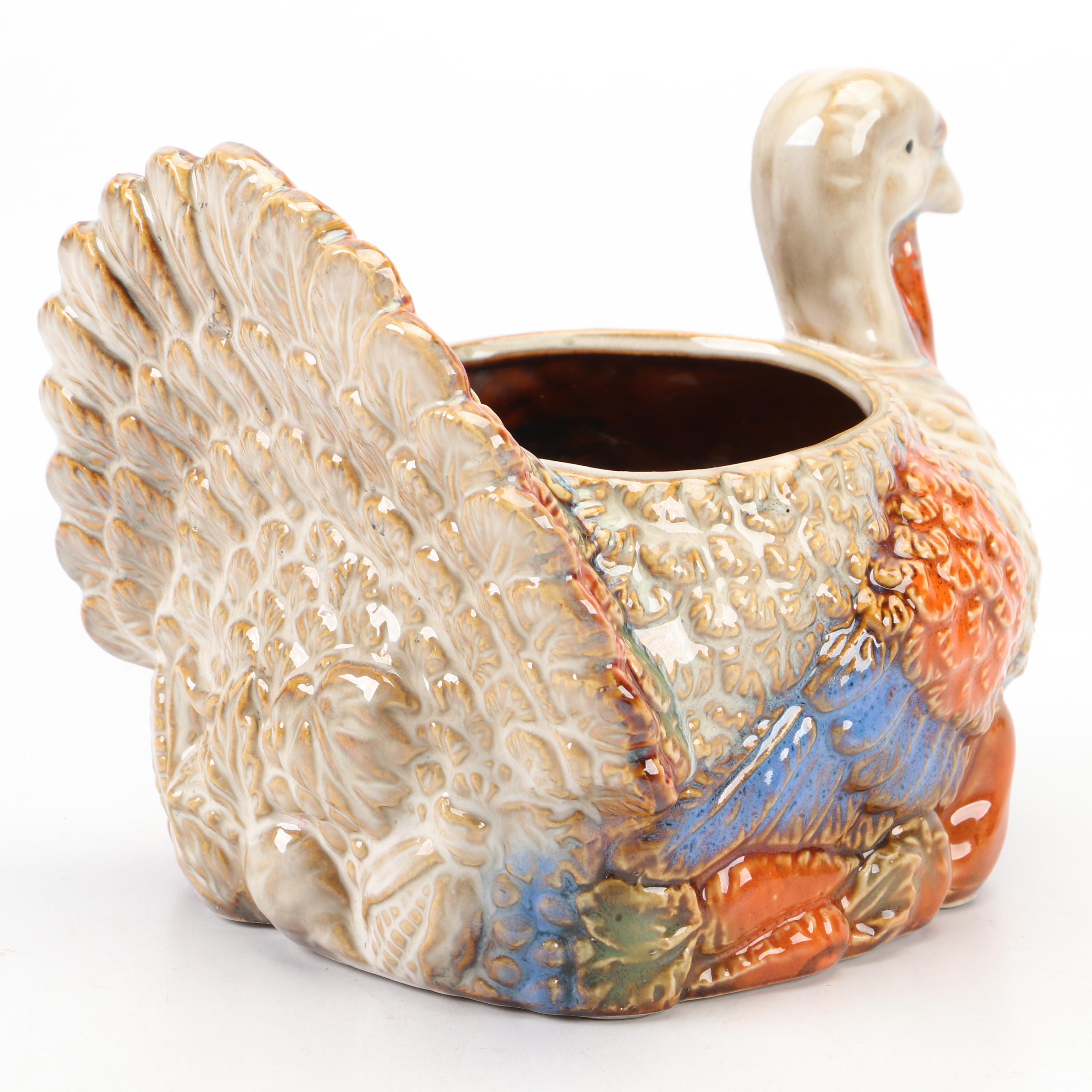 Napcoware with Other Ceramic Thanksgiving Figurines and Planter