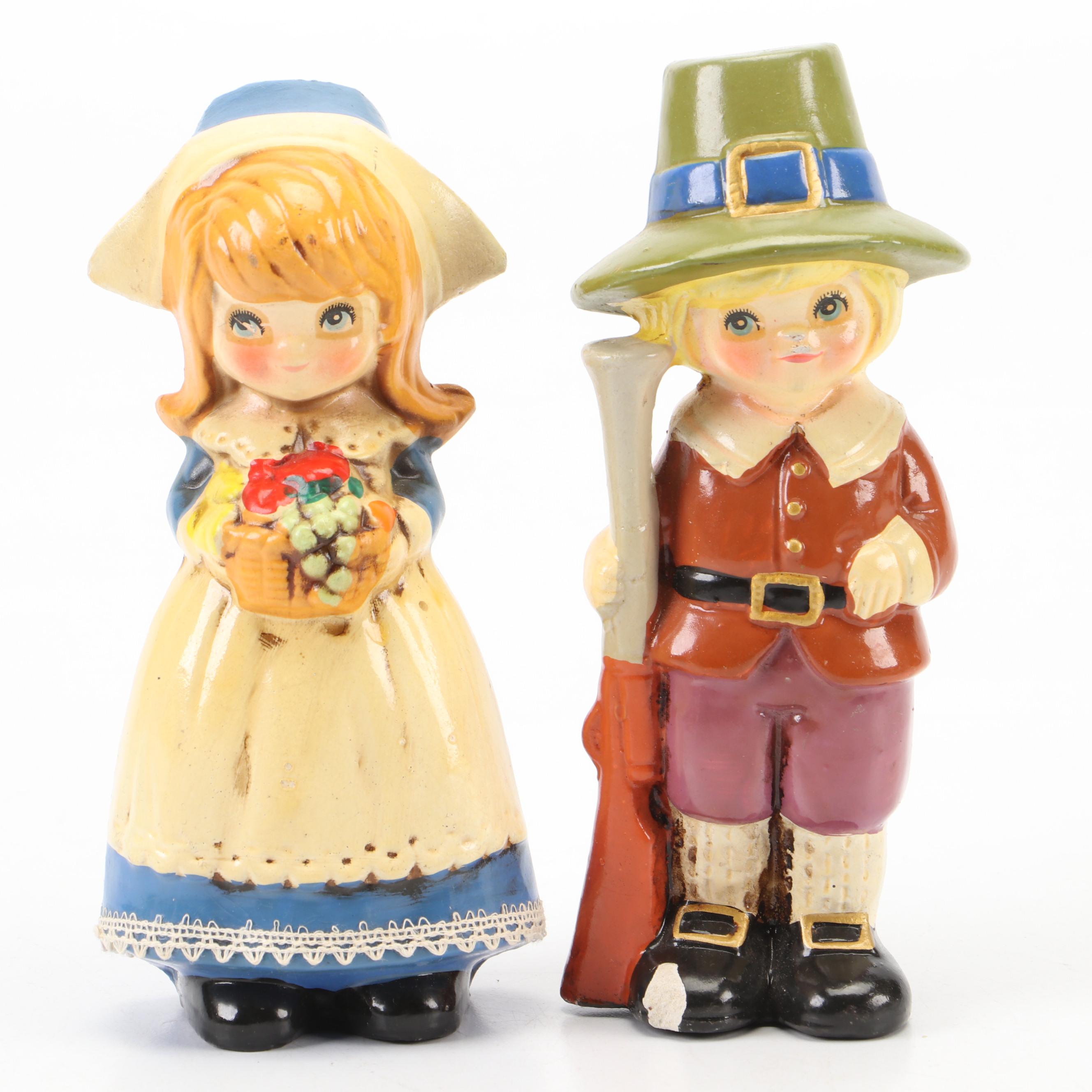 Napcoware with Other Ceramic Thanksgiving Figurines and Planter