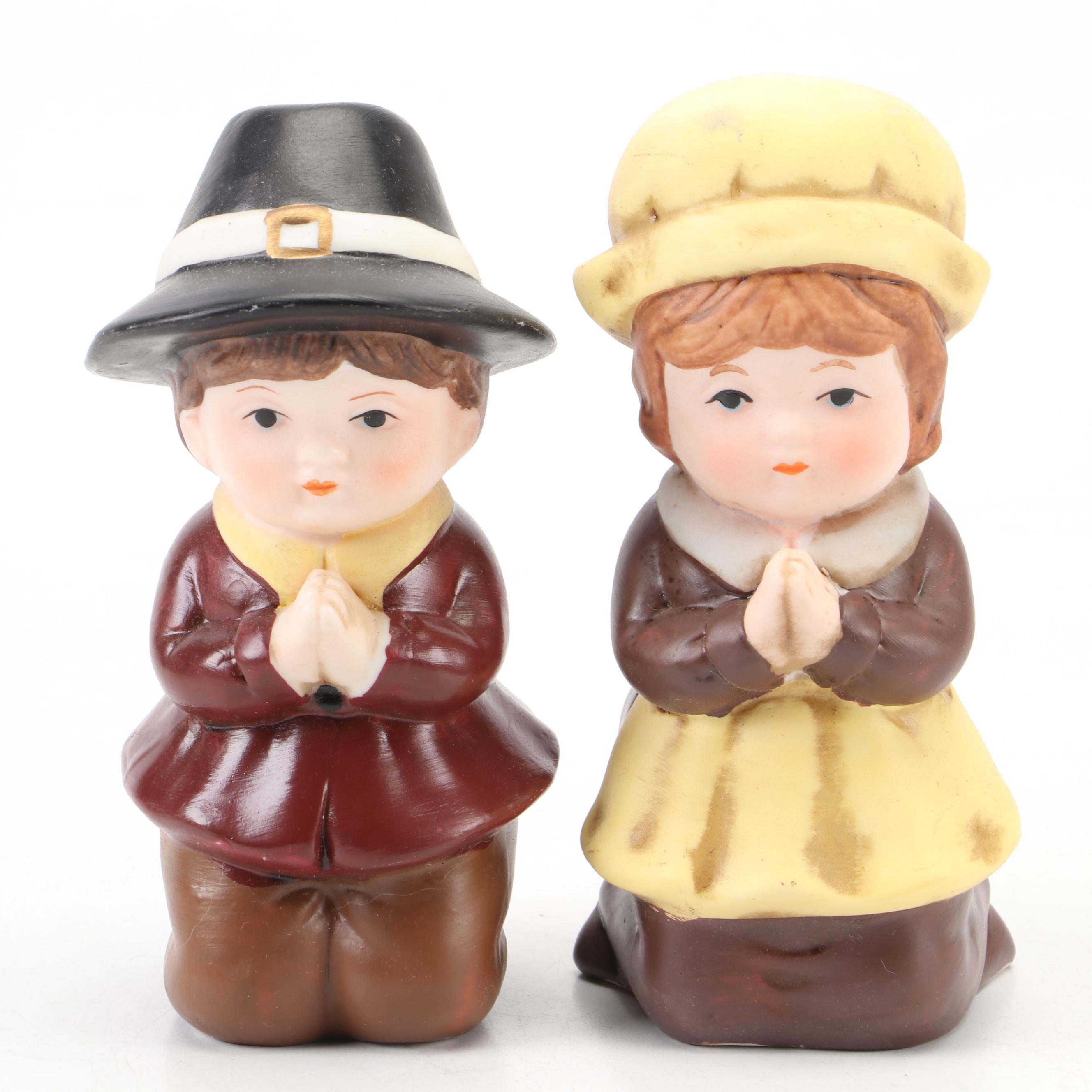 Napcoware with Other Ceramic Thanksgiving Figurines and Planter