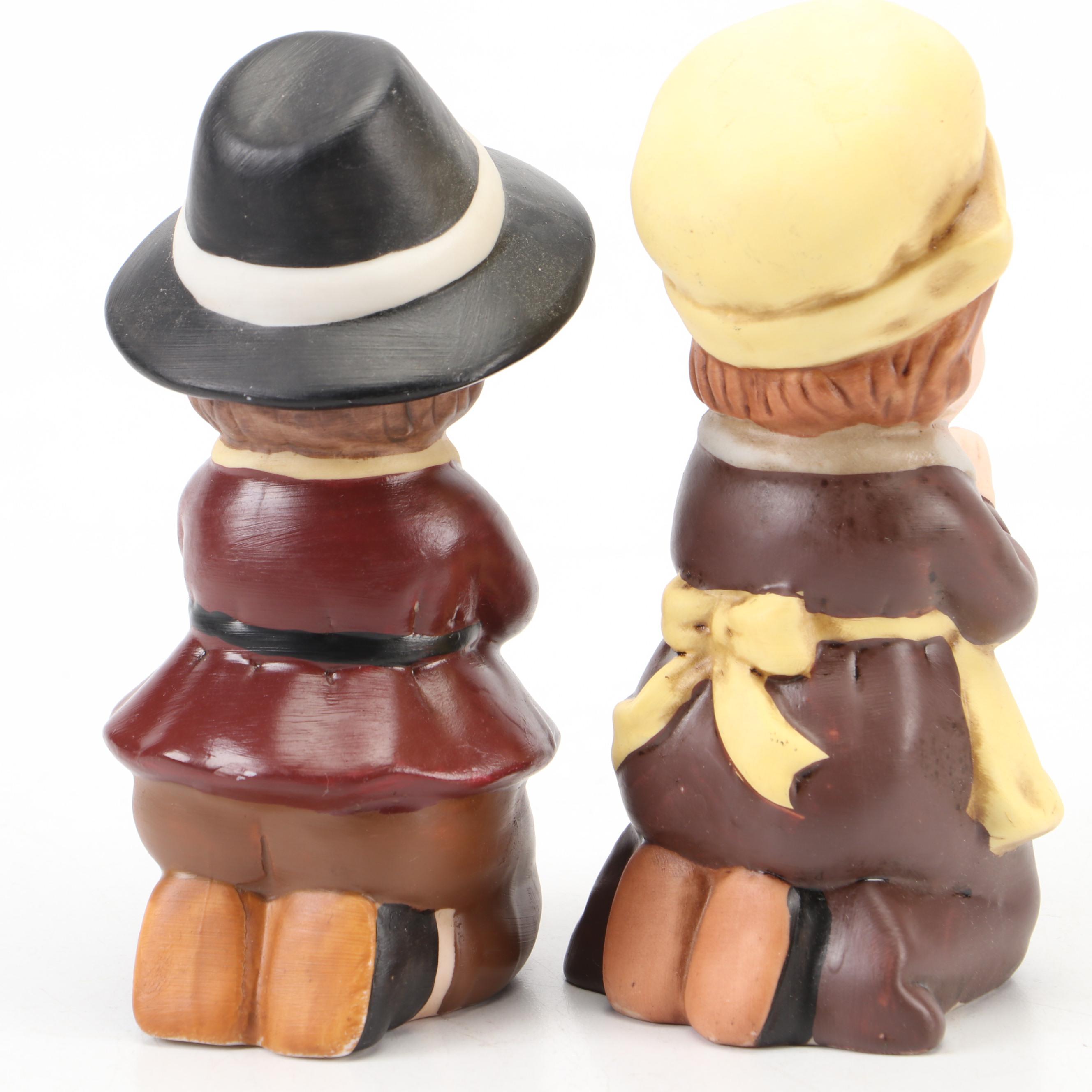 Napcoware with Other Ceramic Thanksgiving Figurines and Planter