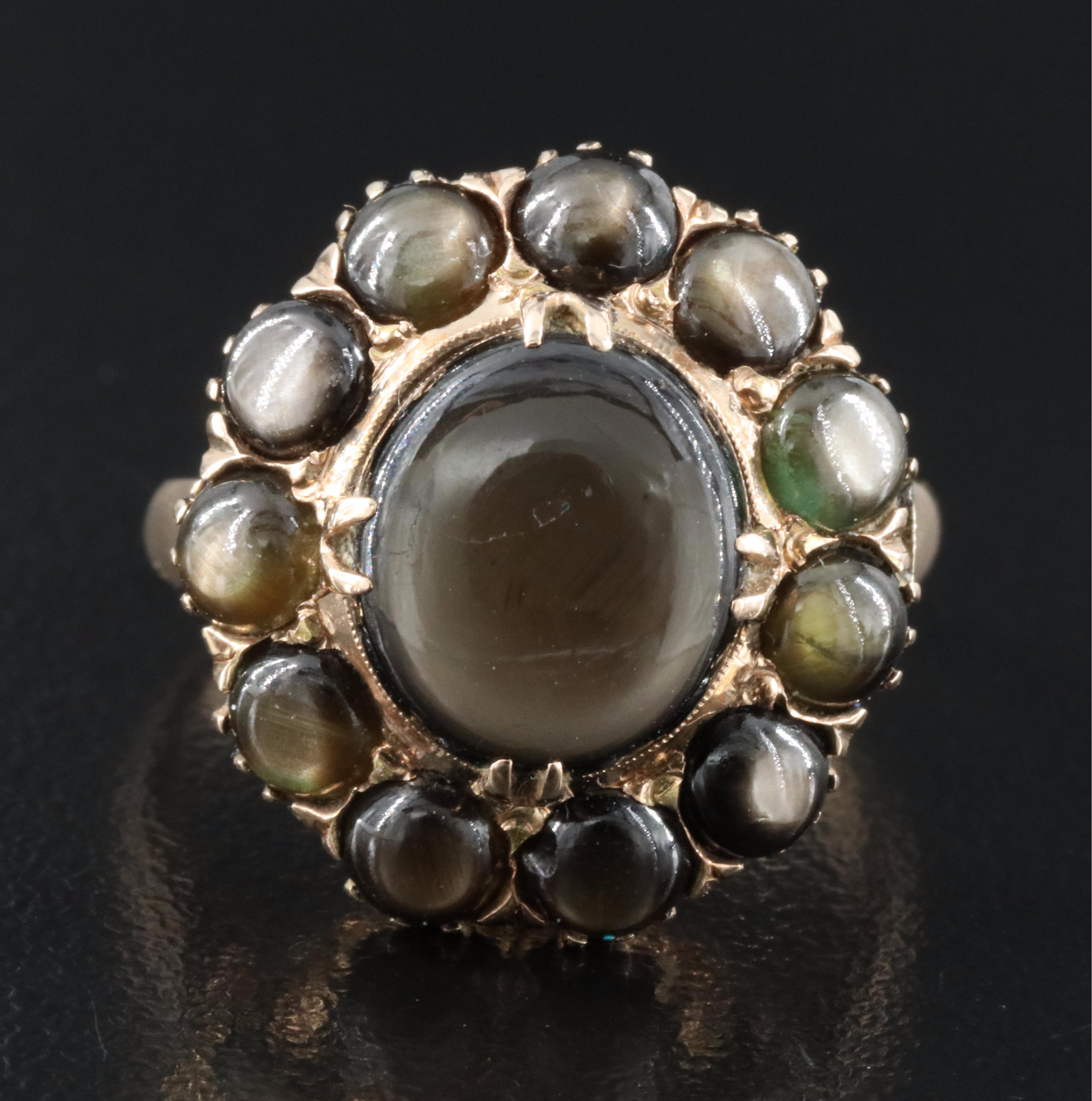 Vintage 10K Black Star Sapphire Ring