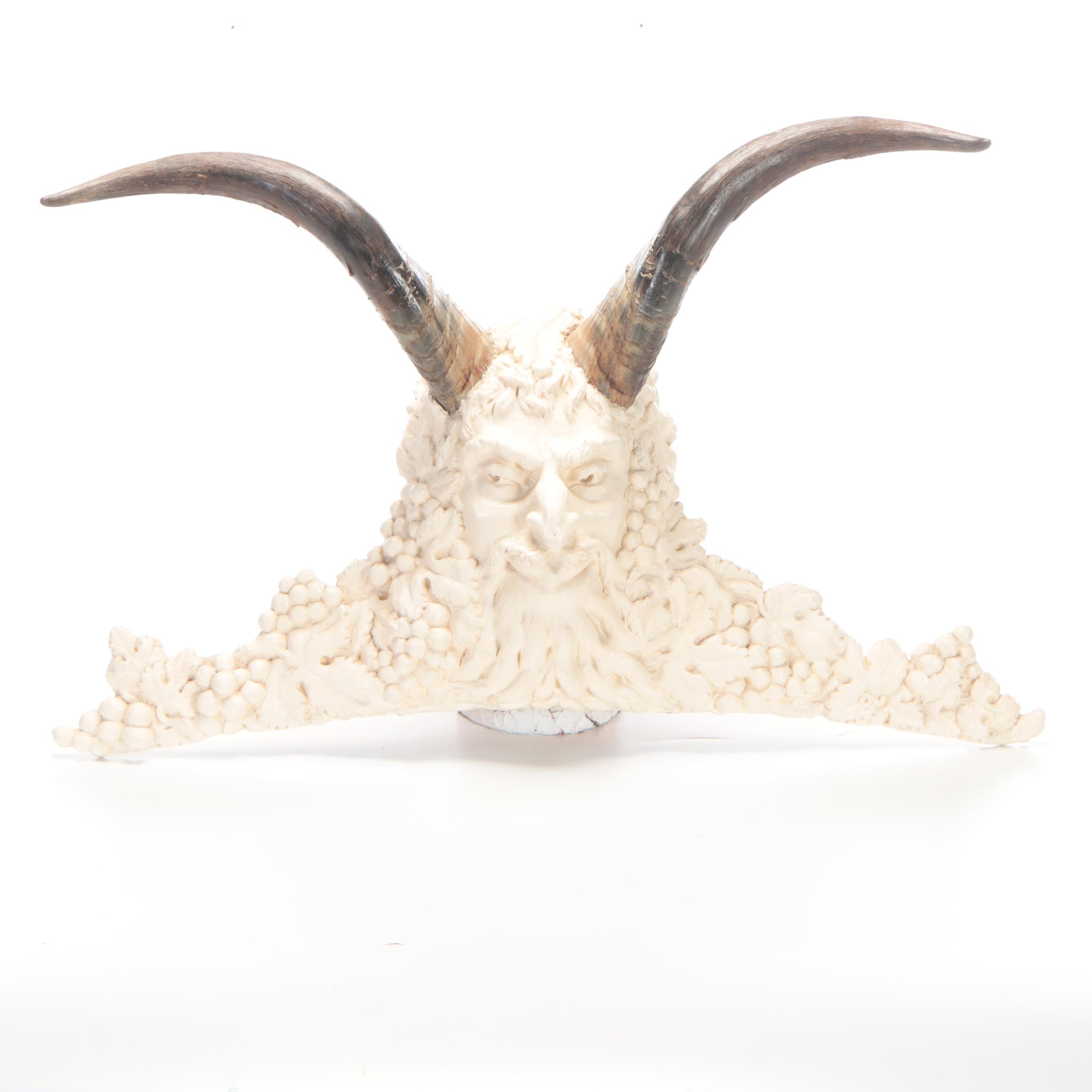 Mold Cast Bacchus With Goat Horns Wall Hanging