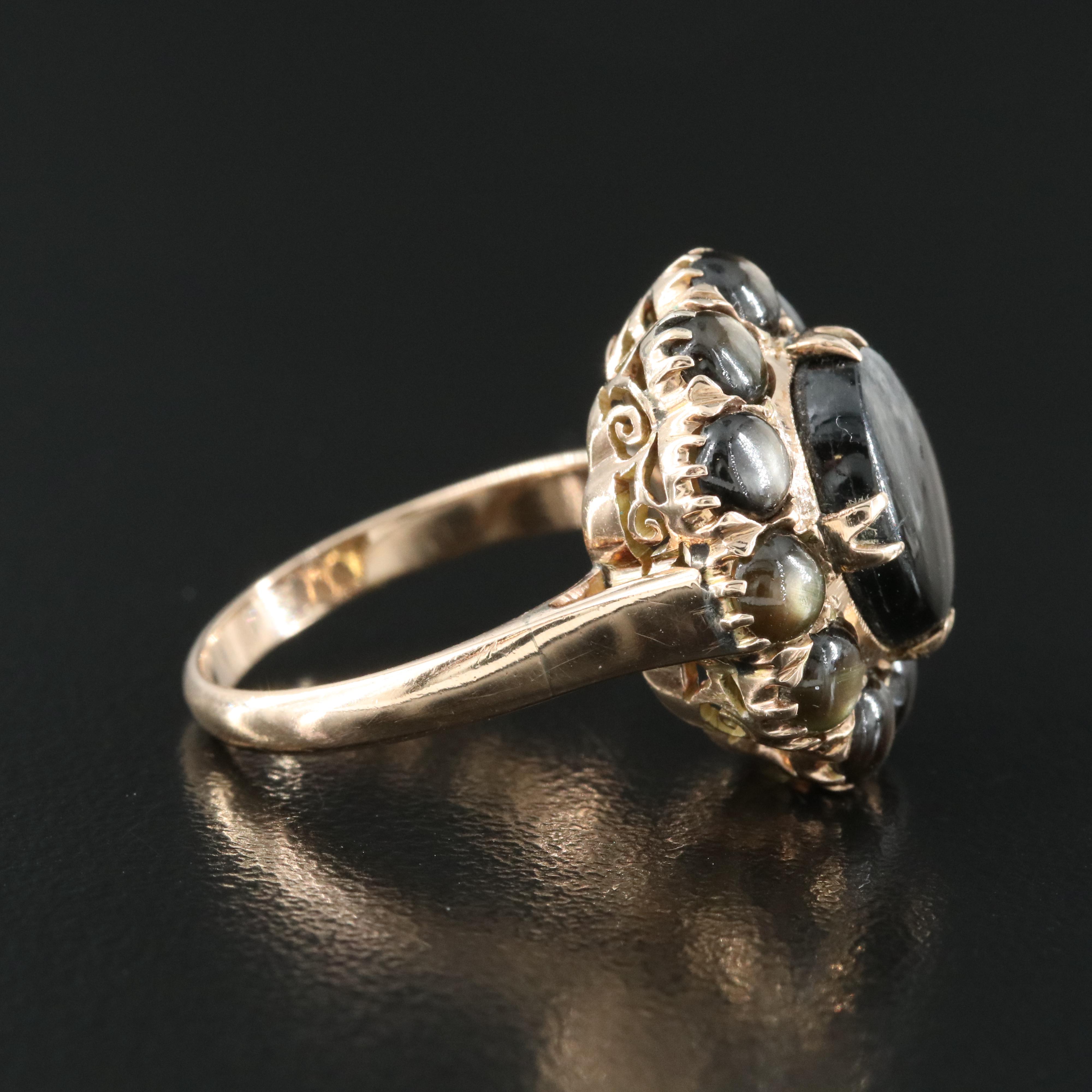 Vintage 10K Black Star Sapphire Ring