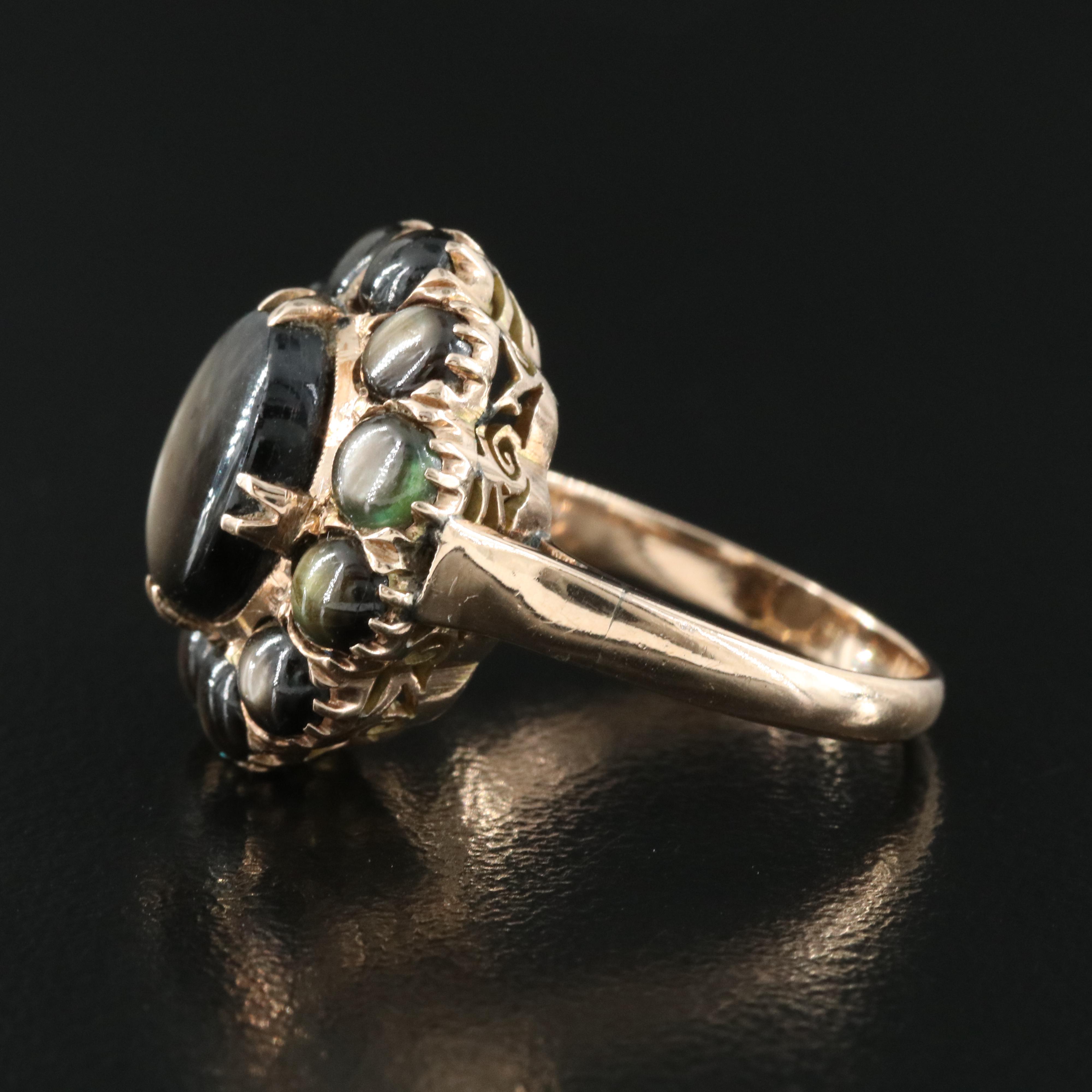 Vintage 10K Black Star Sapphire Ring