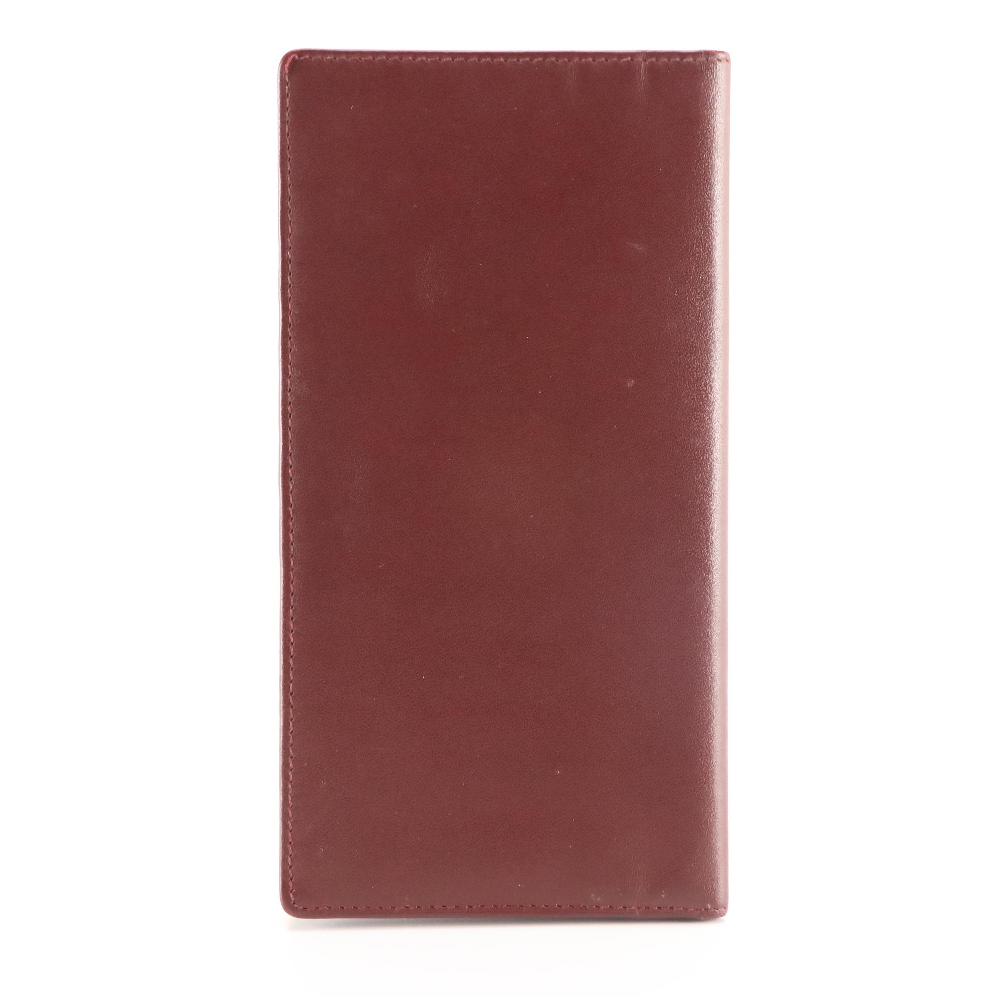 Cartier Vintage Burgundy Leather Bifold Long Checkbook Wallet EBTH