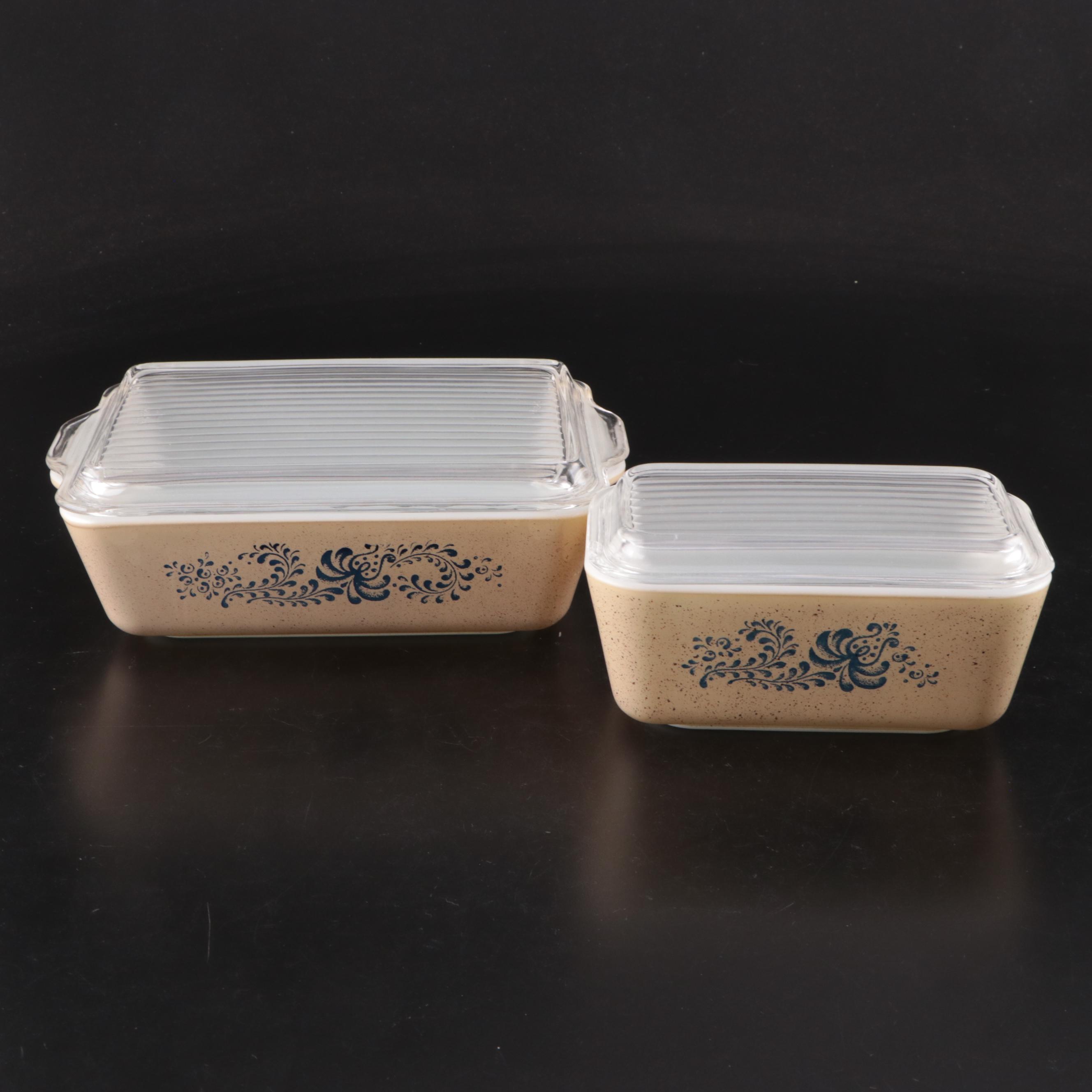 Pyrex Primary Colors Mixing Bowls with Other Refrigerator Dishes