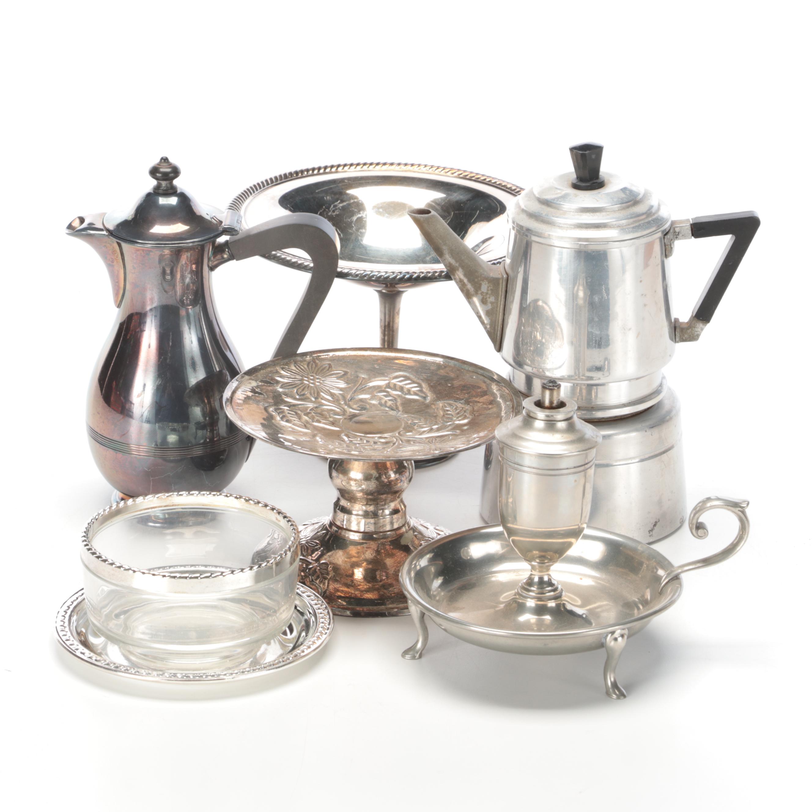 FACO Omegna Italian Espresso Maker with Metal Serveware Collection