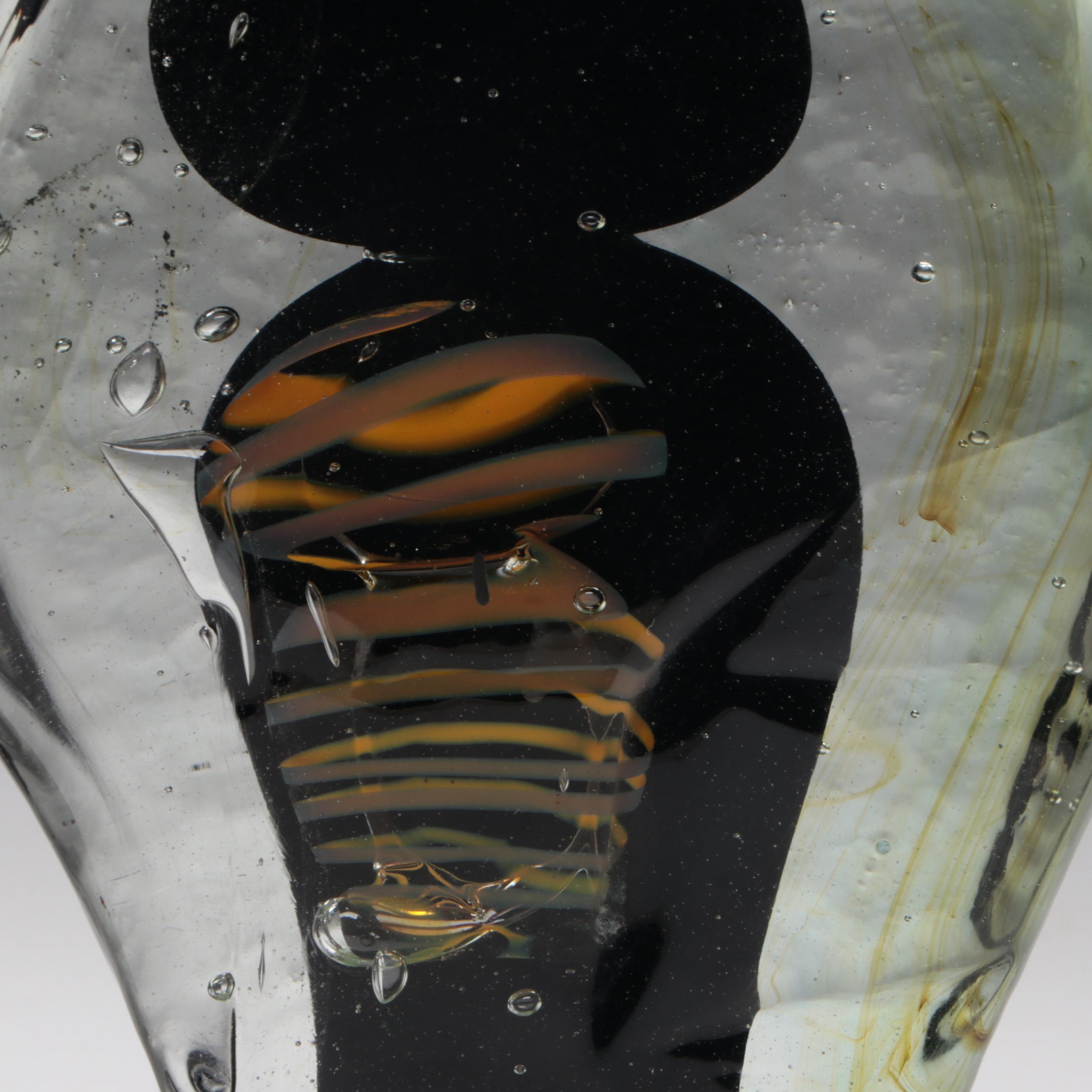 Modernist Style Cast Studio Art Glass Figural Casket Sculptures