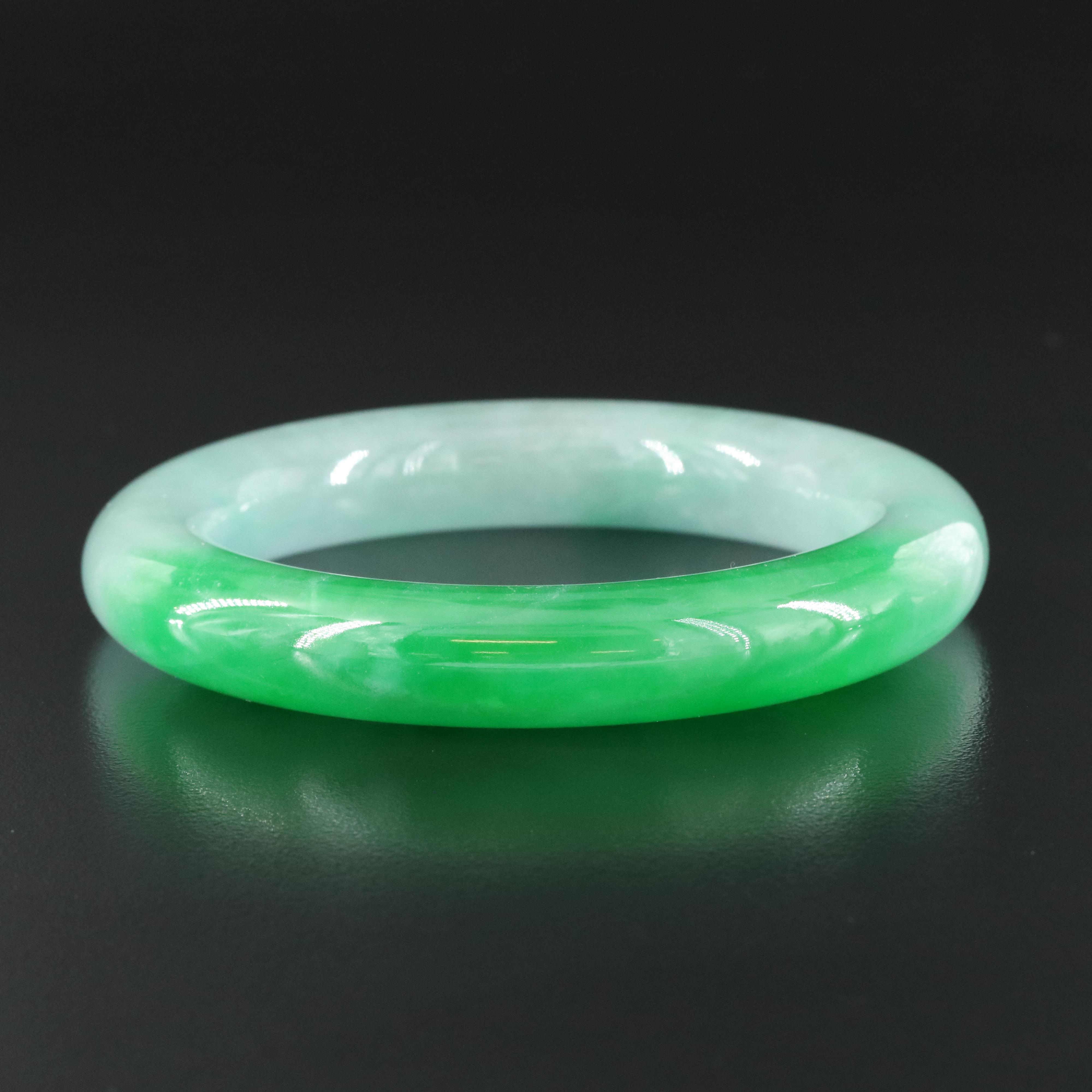 Jadeite Hololith Bangle Bracelet