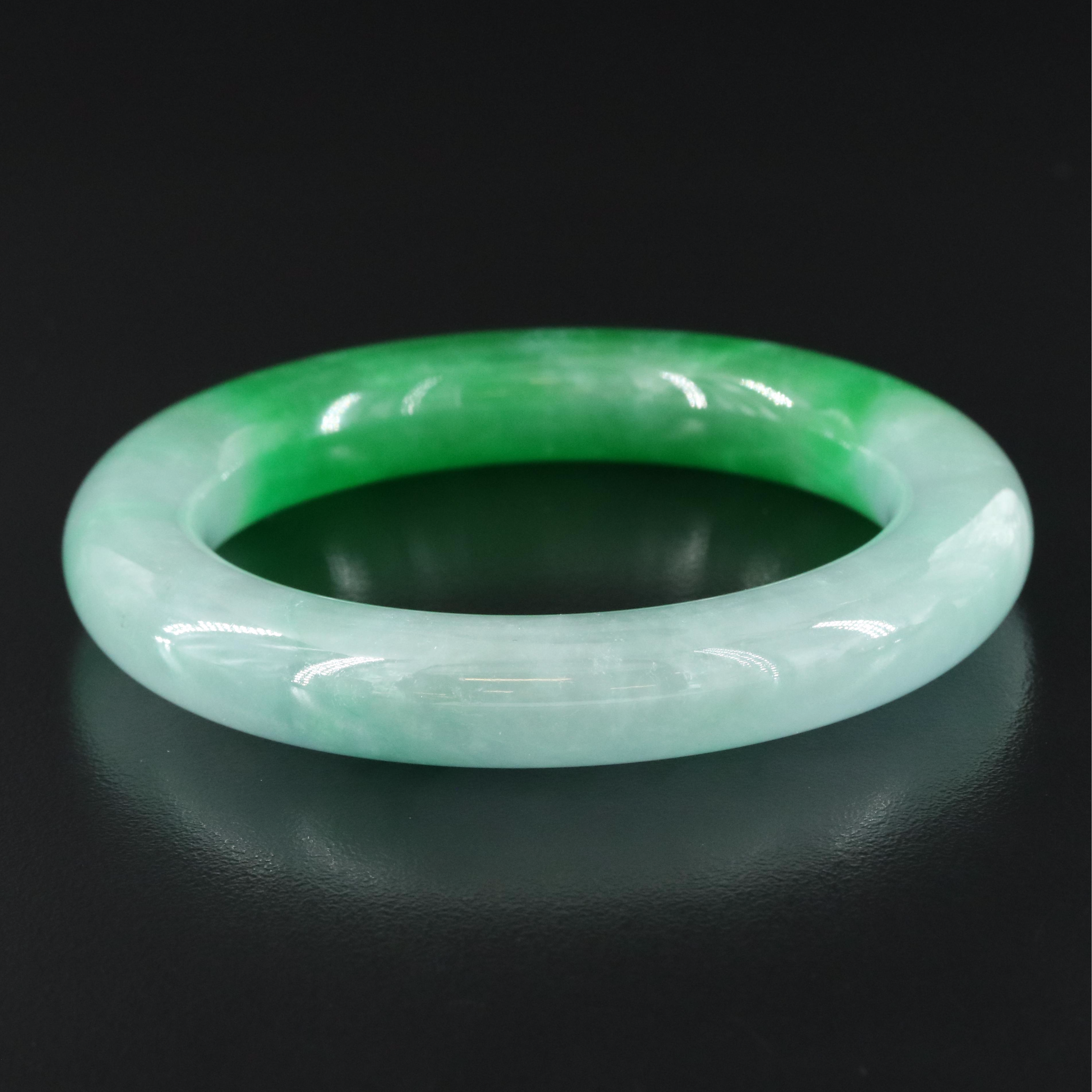 Jadeite Hololith Bangle Bracelet