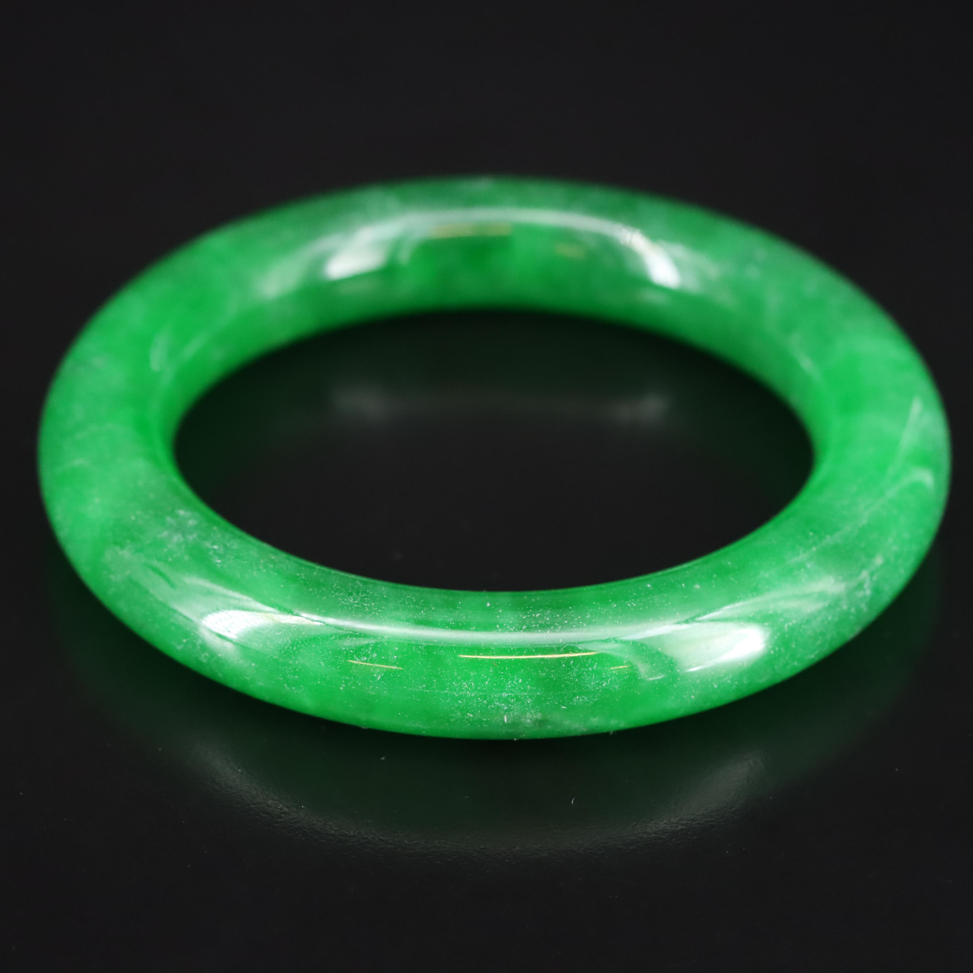Jadeite Hololith Bangle Bracelet