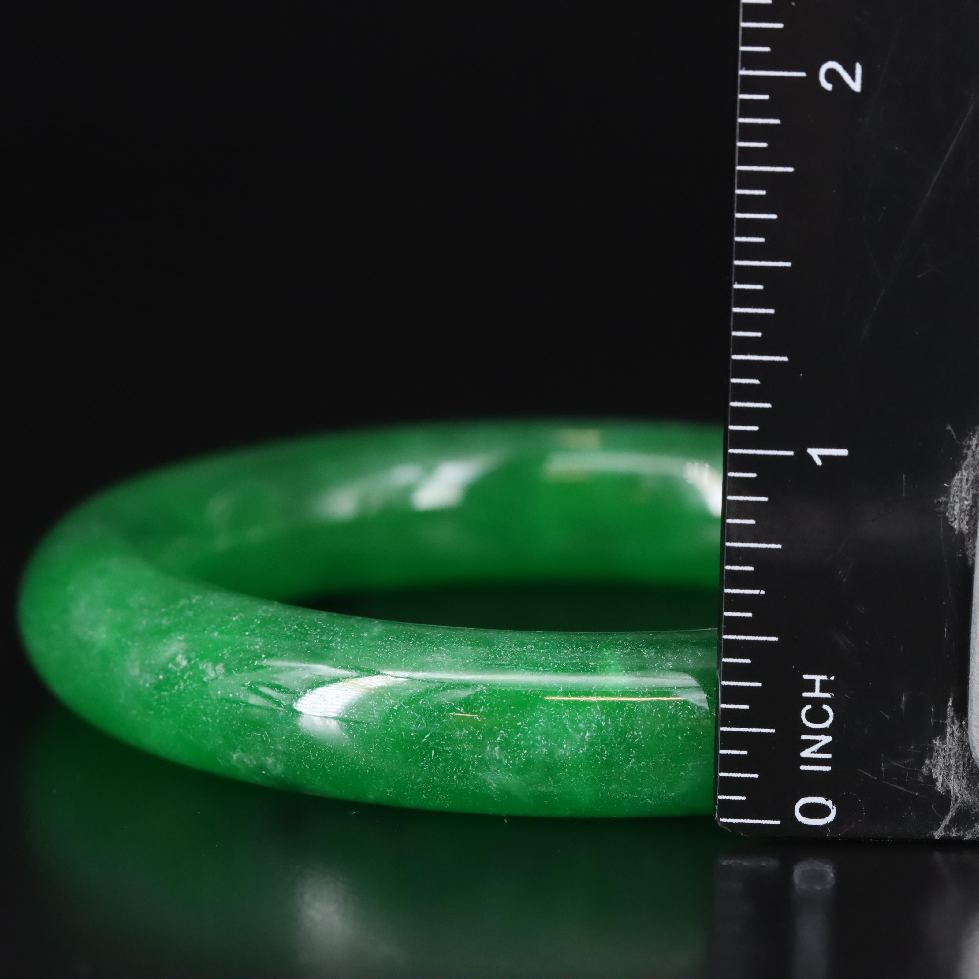 Jadeite Hololith Bangle Bracelet