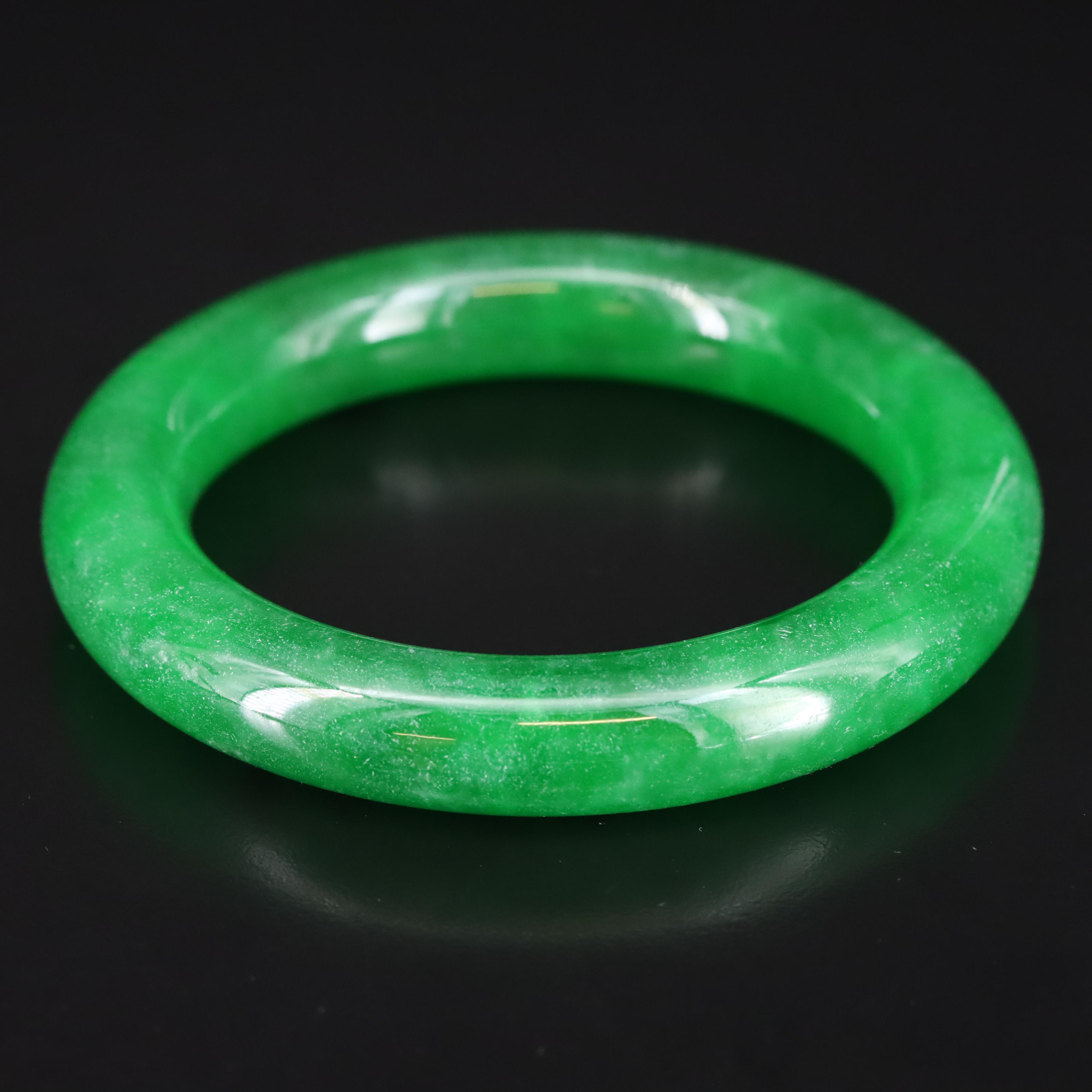 Jadeite Hololith Bangle Bracelet