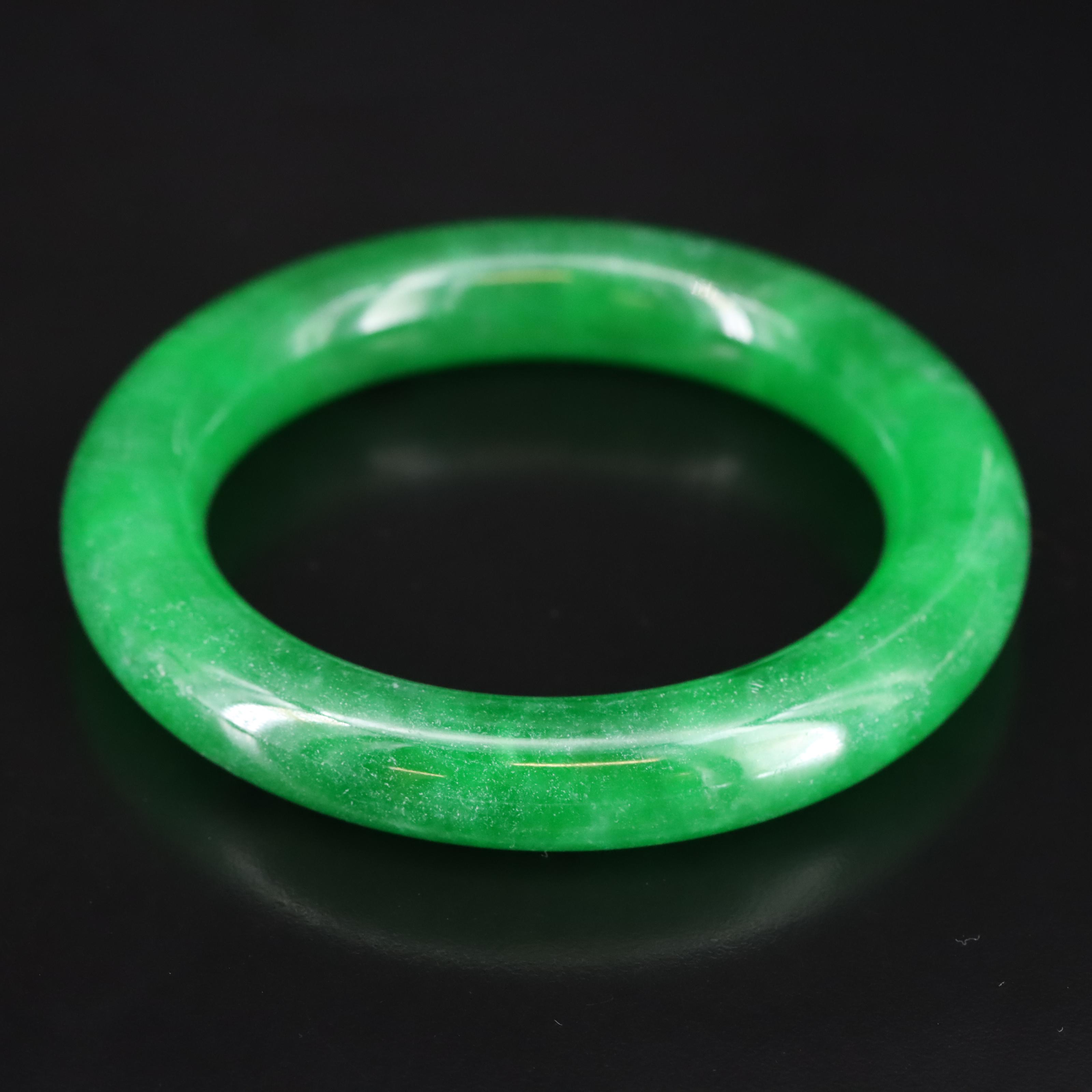 Jadeite Hololith Bangle Bracelet