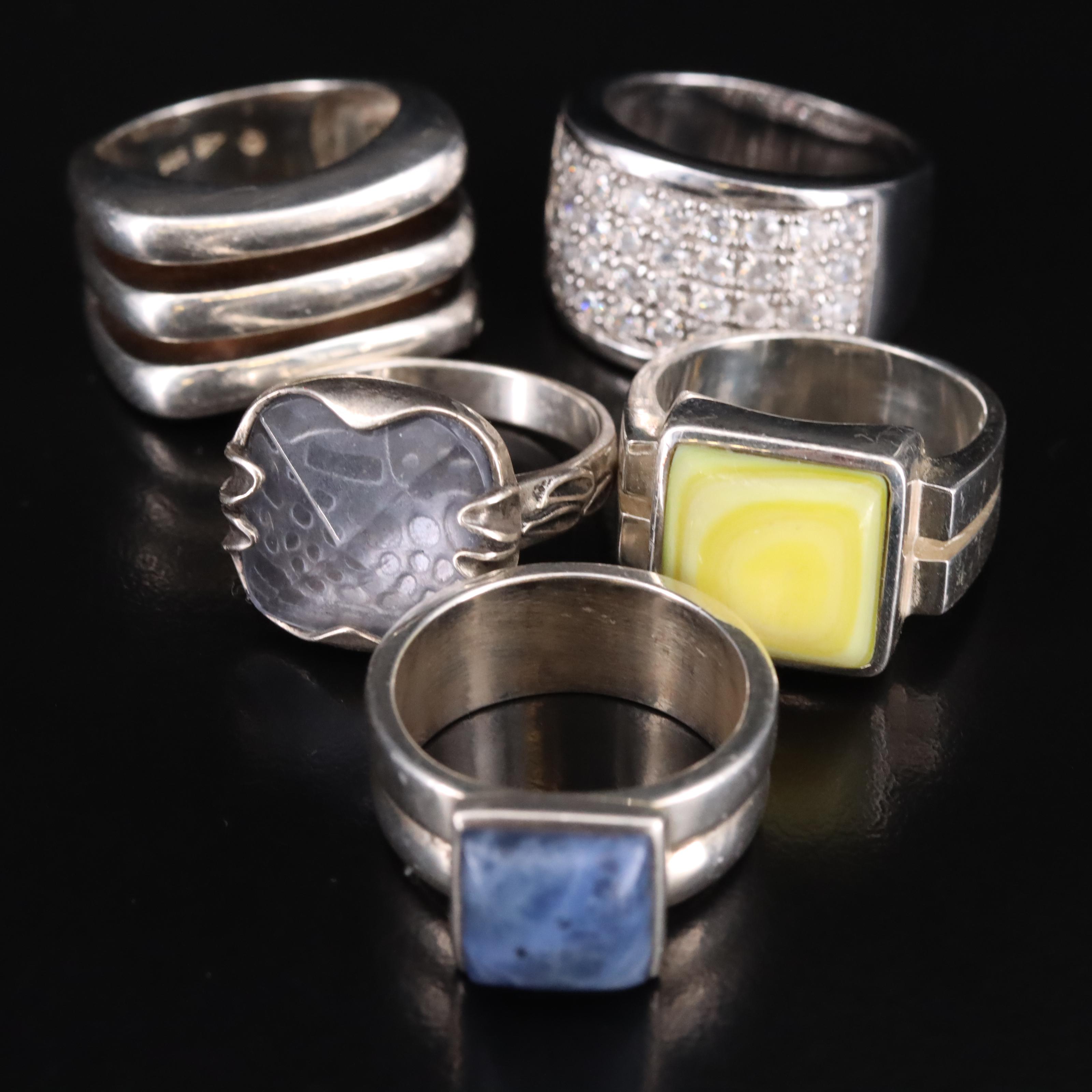 Silpada Sterling Rings Including Sodalite and Mother-of-Pearl