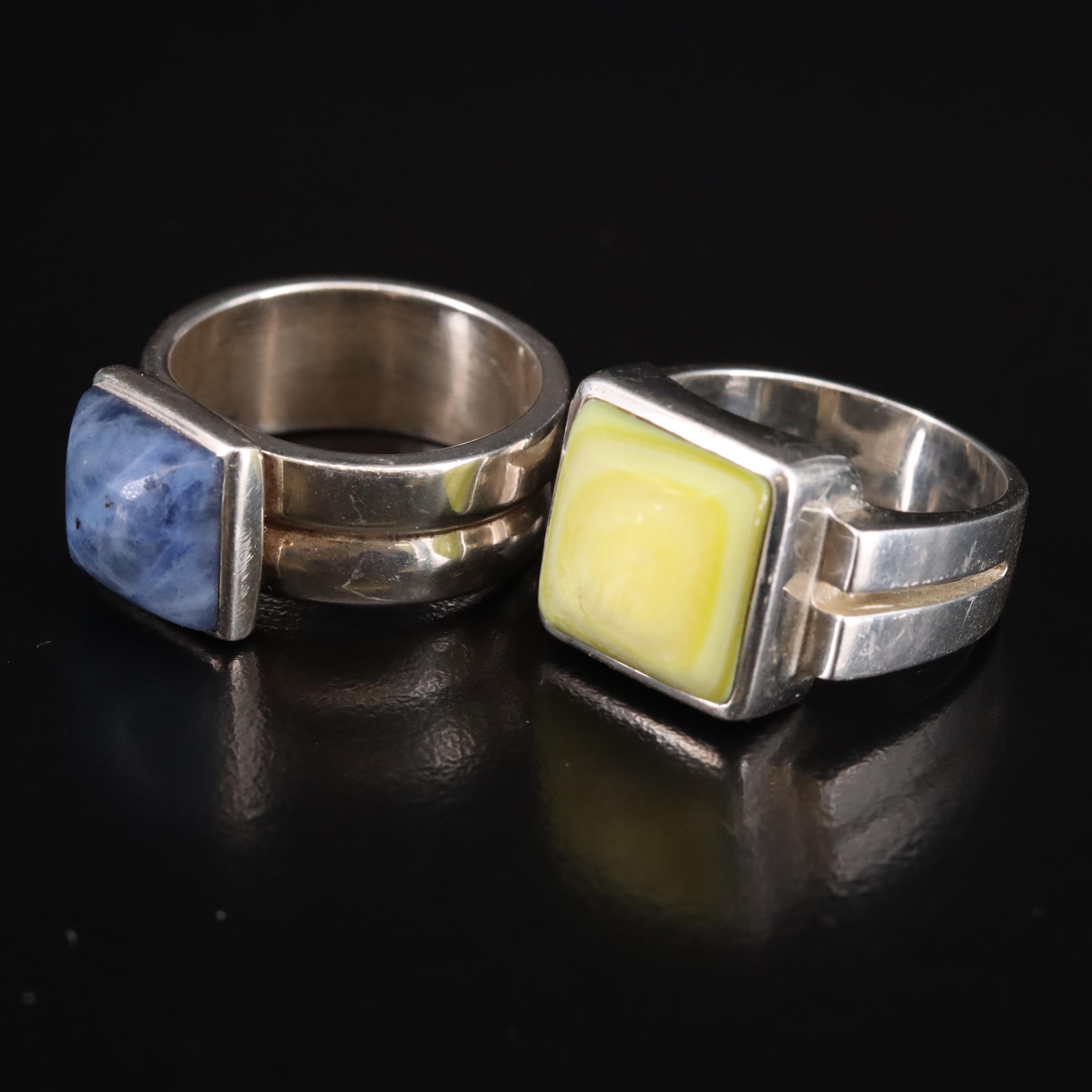 Silpada Sterling Rings Including Sodalite and Mother-of-Pearl