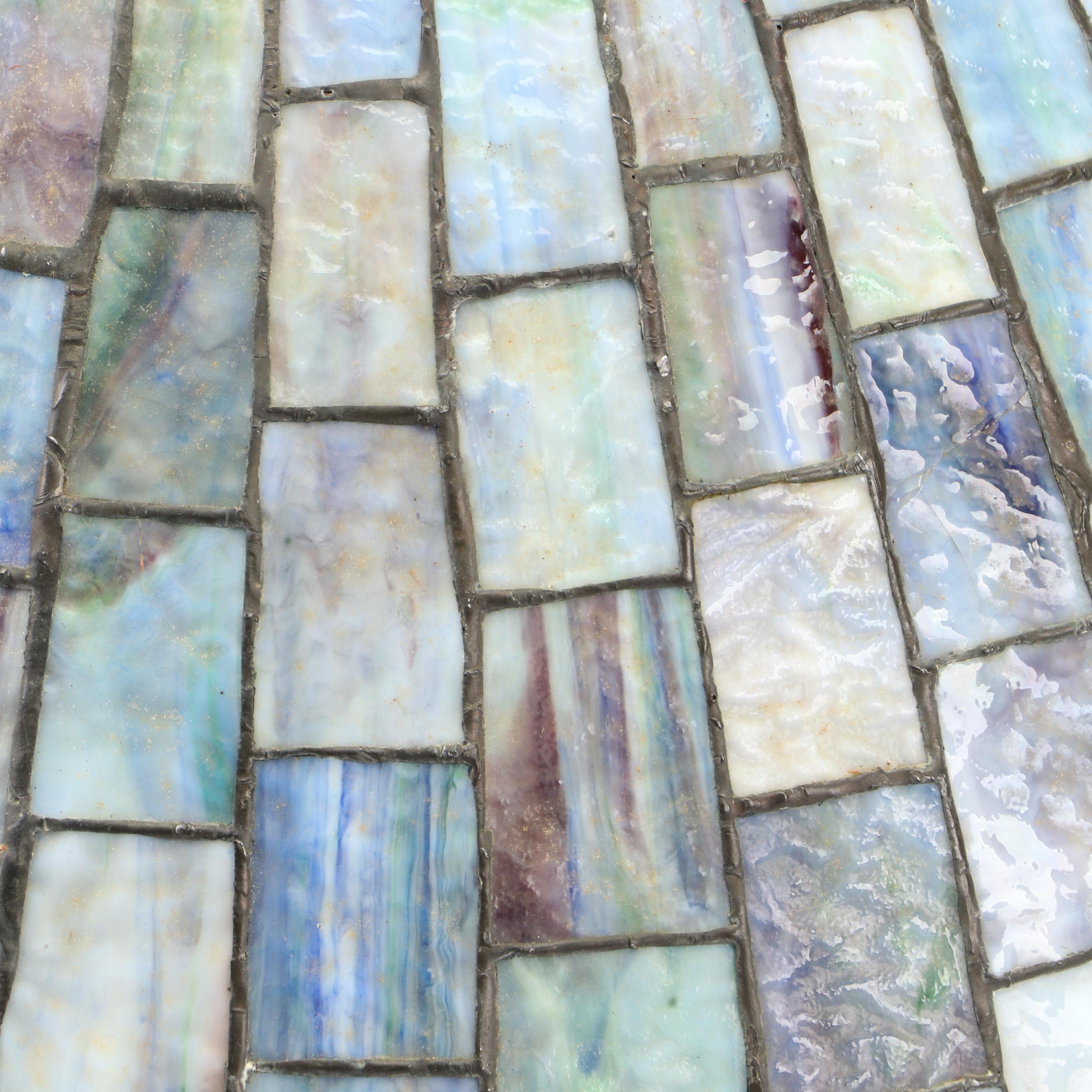 Turtleback and Slag Glass High Dome Lamp Shade