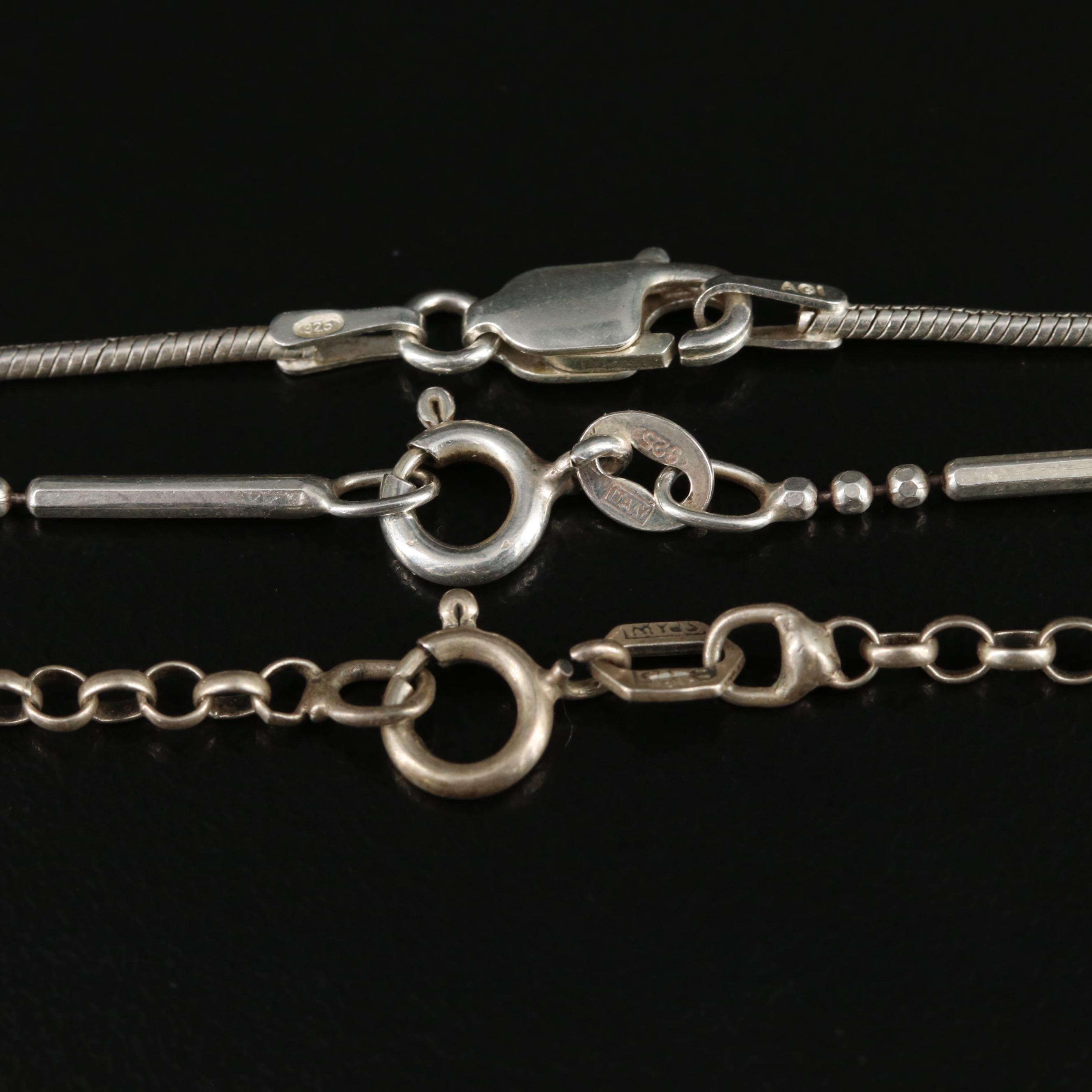 Labradorite, Amethyst and Saxon Sundial Featured in Sterling Necklace Trio