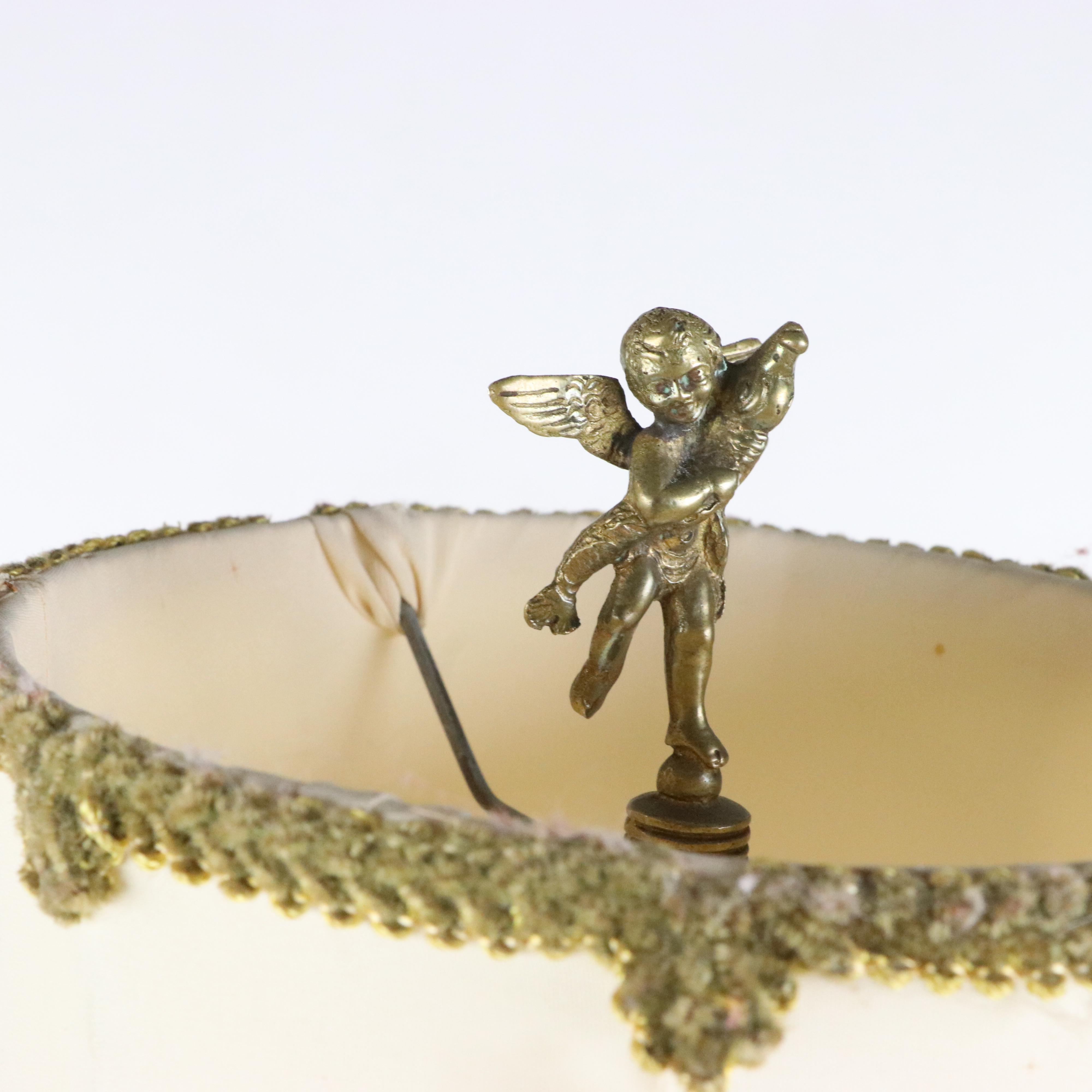 Capodimonte Style Porcelain Ewer Table Lamp with a Scalloped Shade